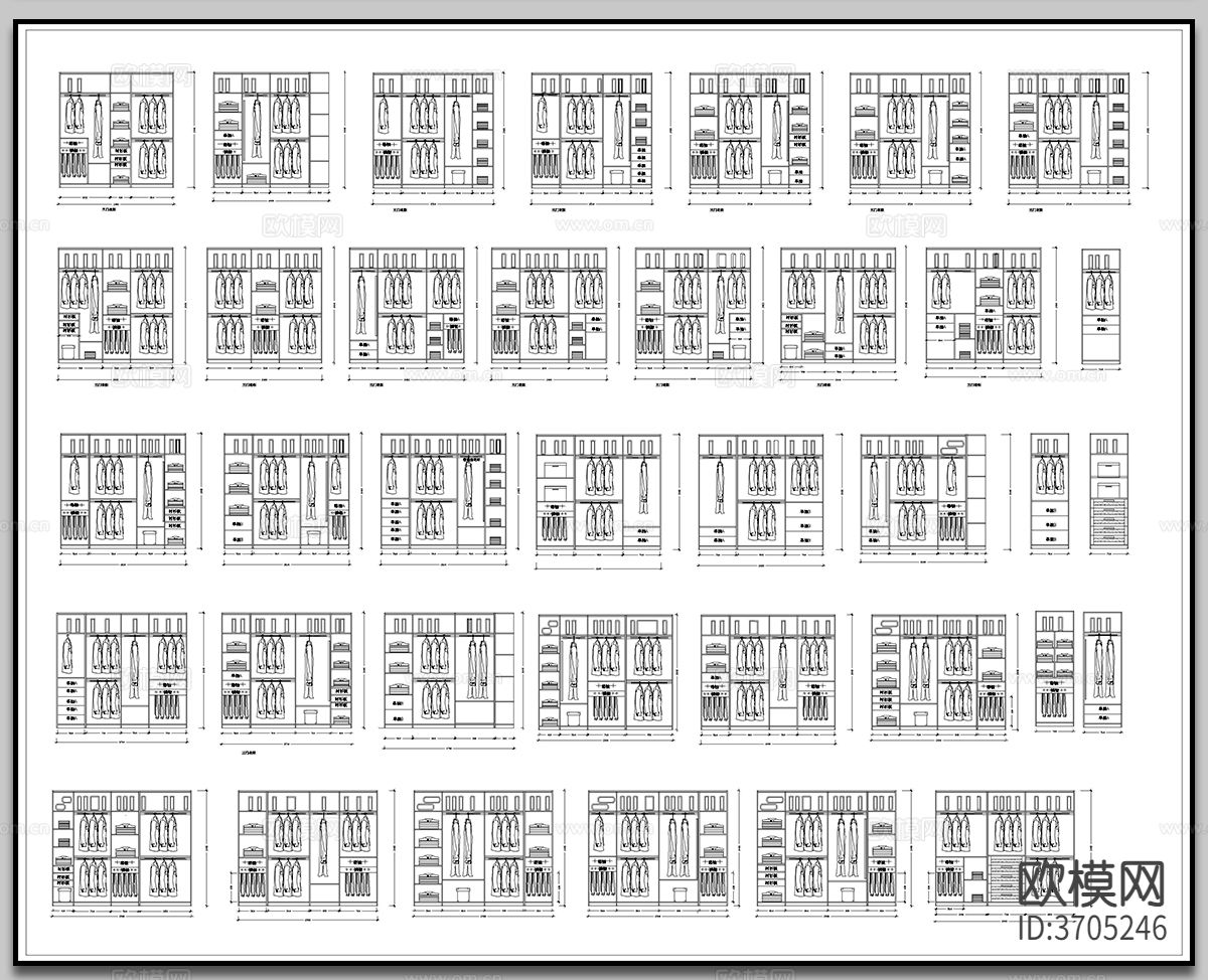 鞋柜衣柜尺寸cad图库下载（渲染图4）