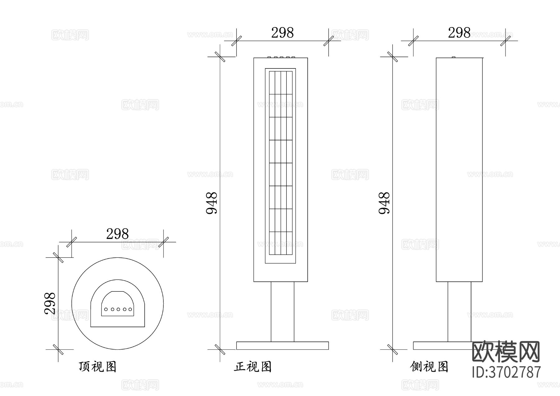 落地空调扇设计 落地空调扇结构 落地空调扇材质 落地空调扇功cad大样图