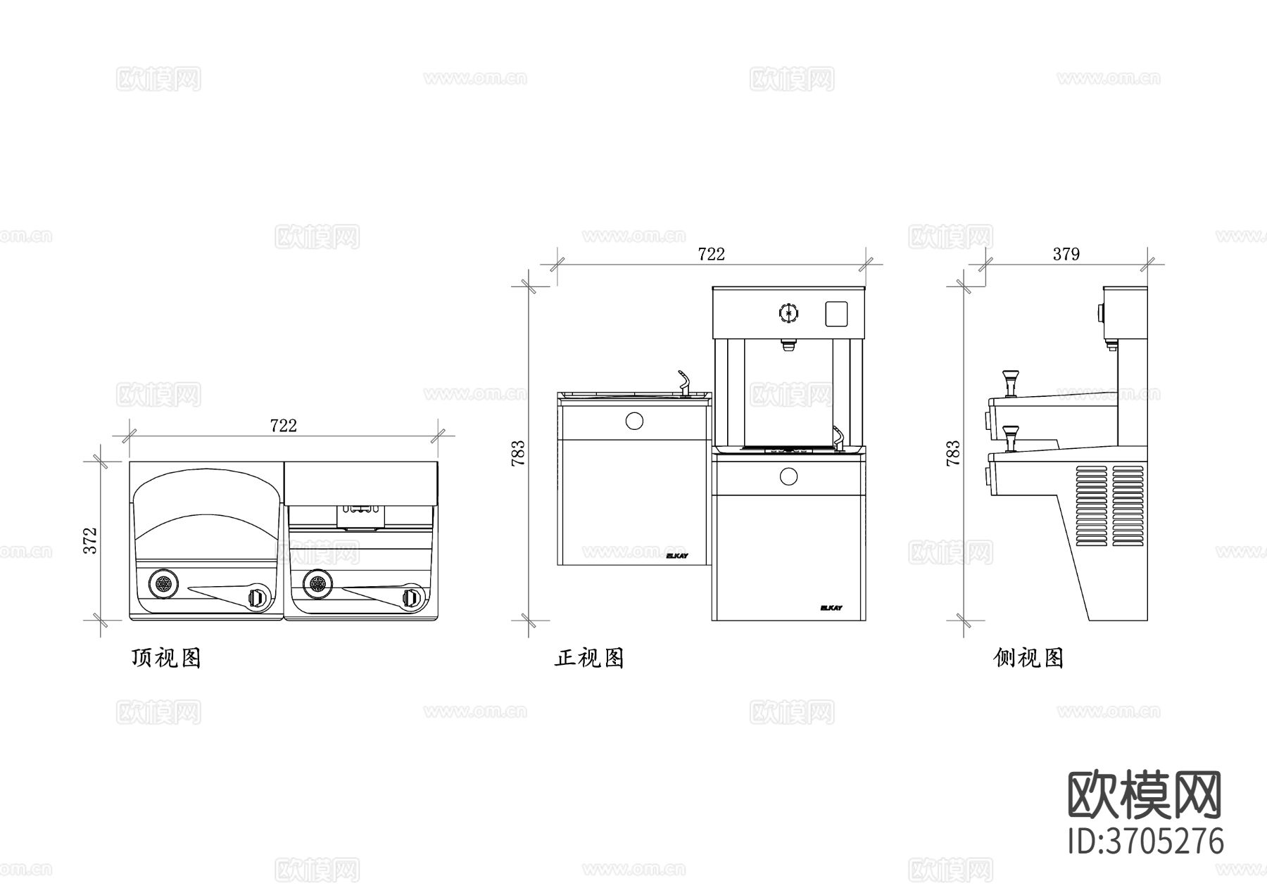 双层饮水机cad大样图