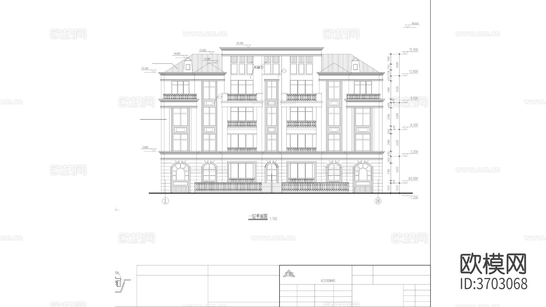 高层建筑 联排建筑CAD施工图