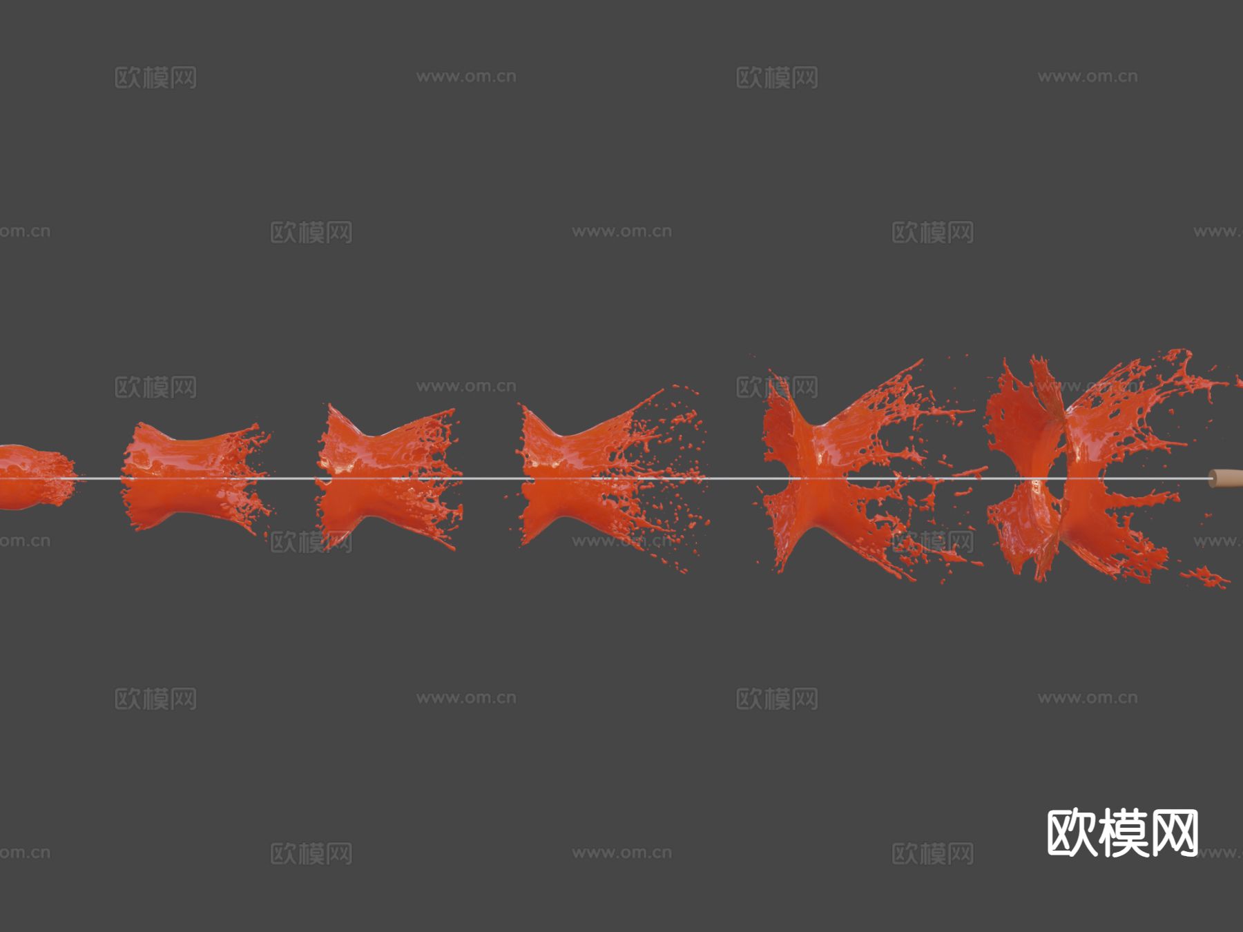溅射包02-子弹射击su模型下载（渲染图8）