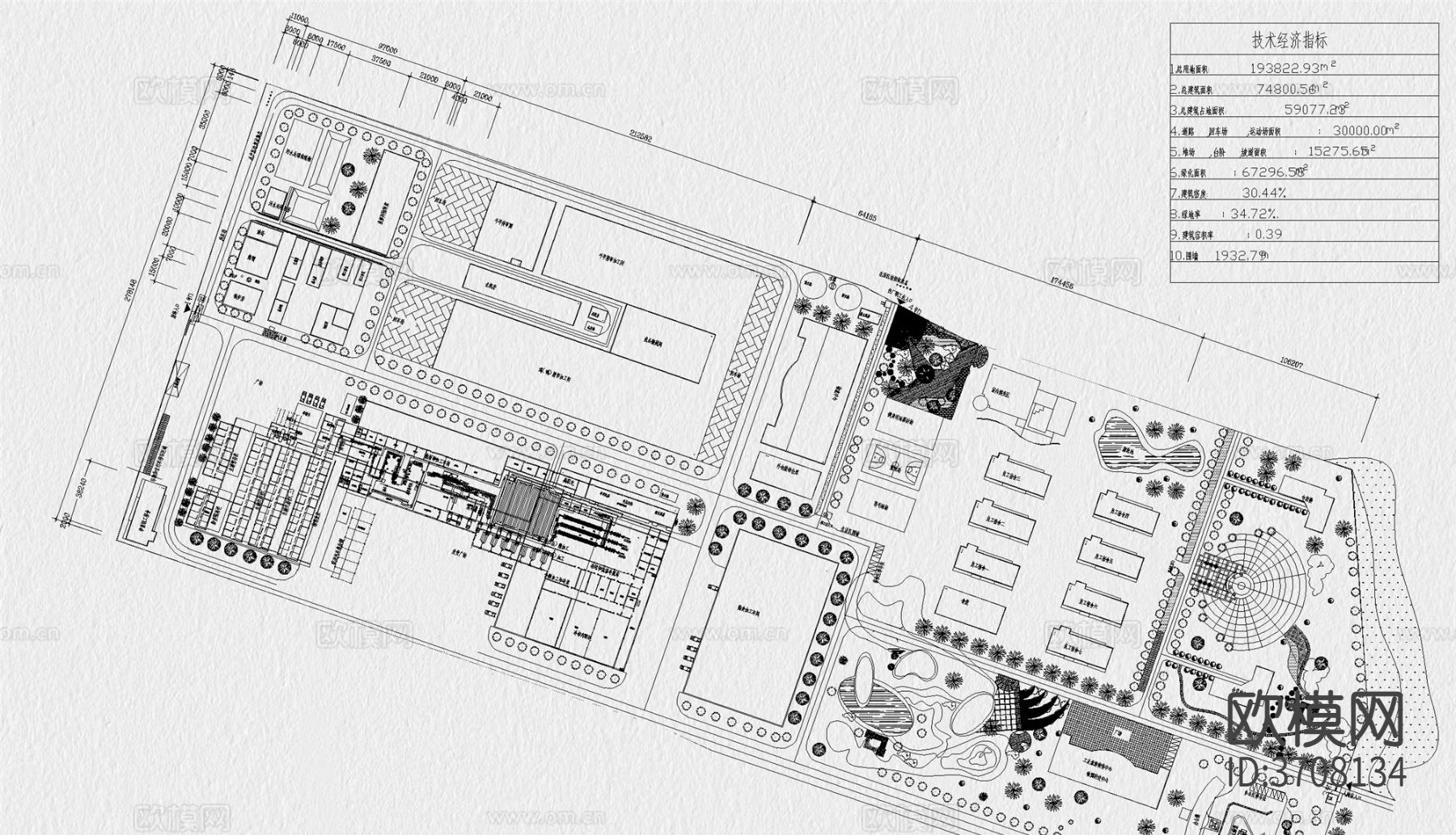 产业园工业园厂区厂房工厂规划植物配置景观绿化方案cad施工图