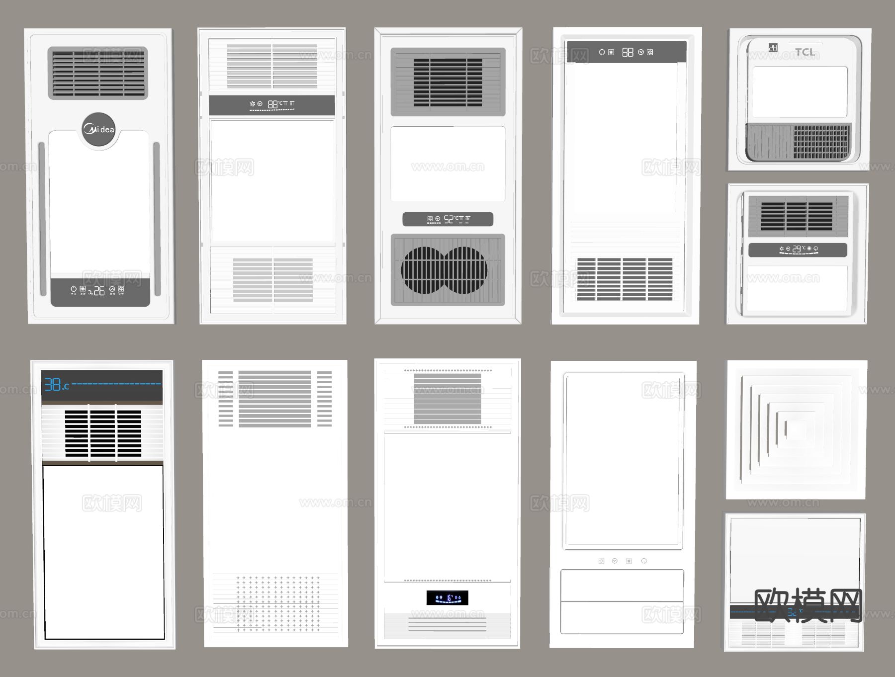 现代风暖 浴霸 出风机su模型