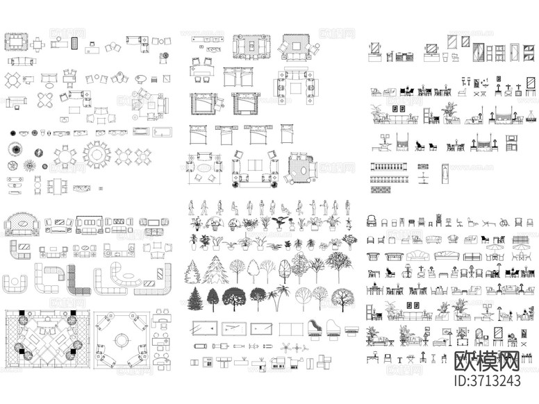 2024年最新超全家裝工裝平面立面cad圖庫下載(渲染圖6)
