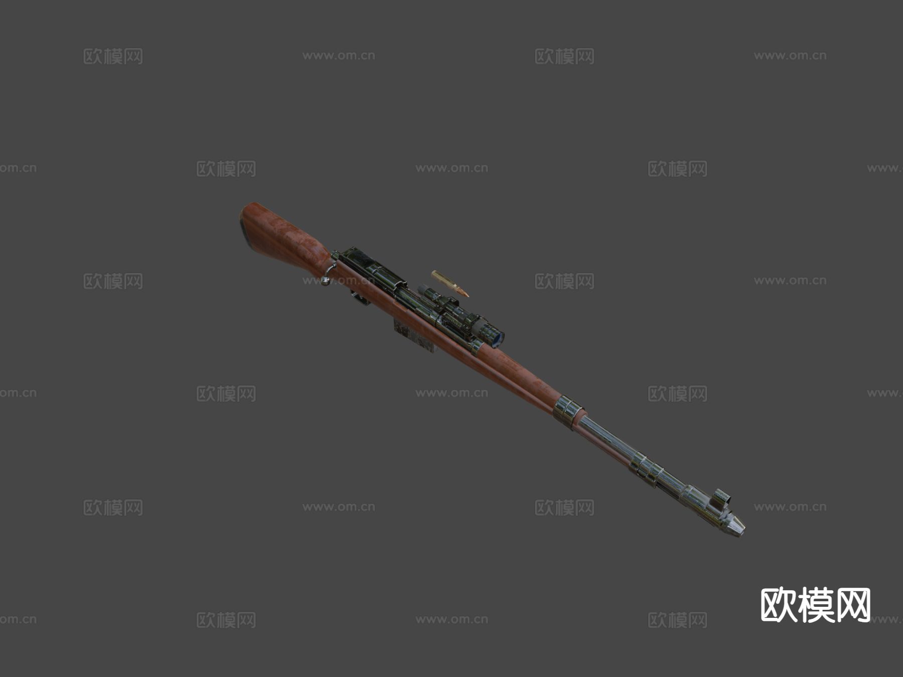 沃尔特狙击枪su模型下载（渲染图6）