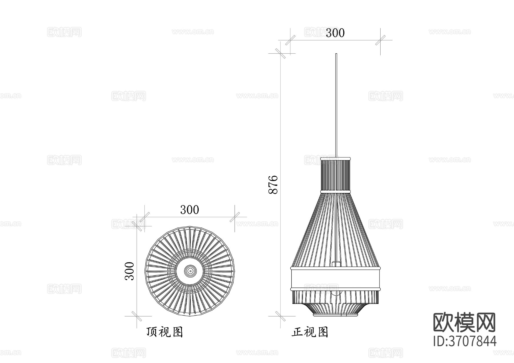 制吊灯CAD图块