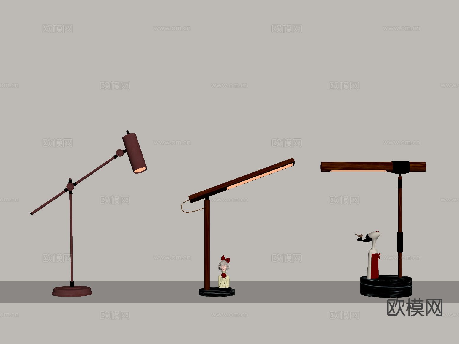 现代台灯su模型下载（渲染图1）