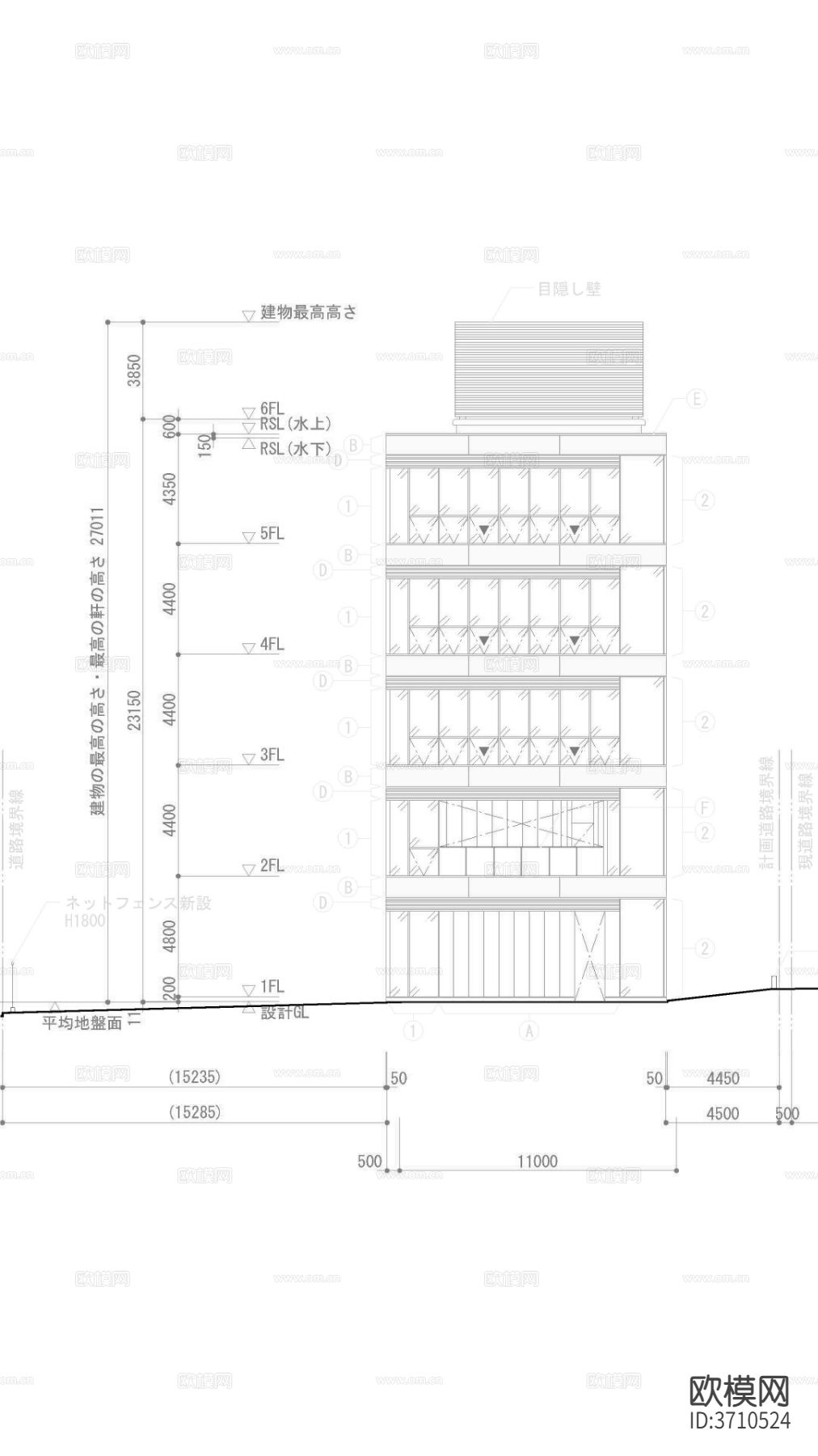 建筑写字楼 高层建筑 办公楼 酒店cad施工图