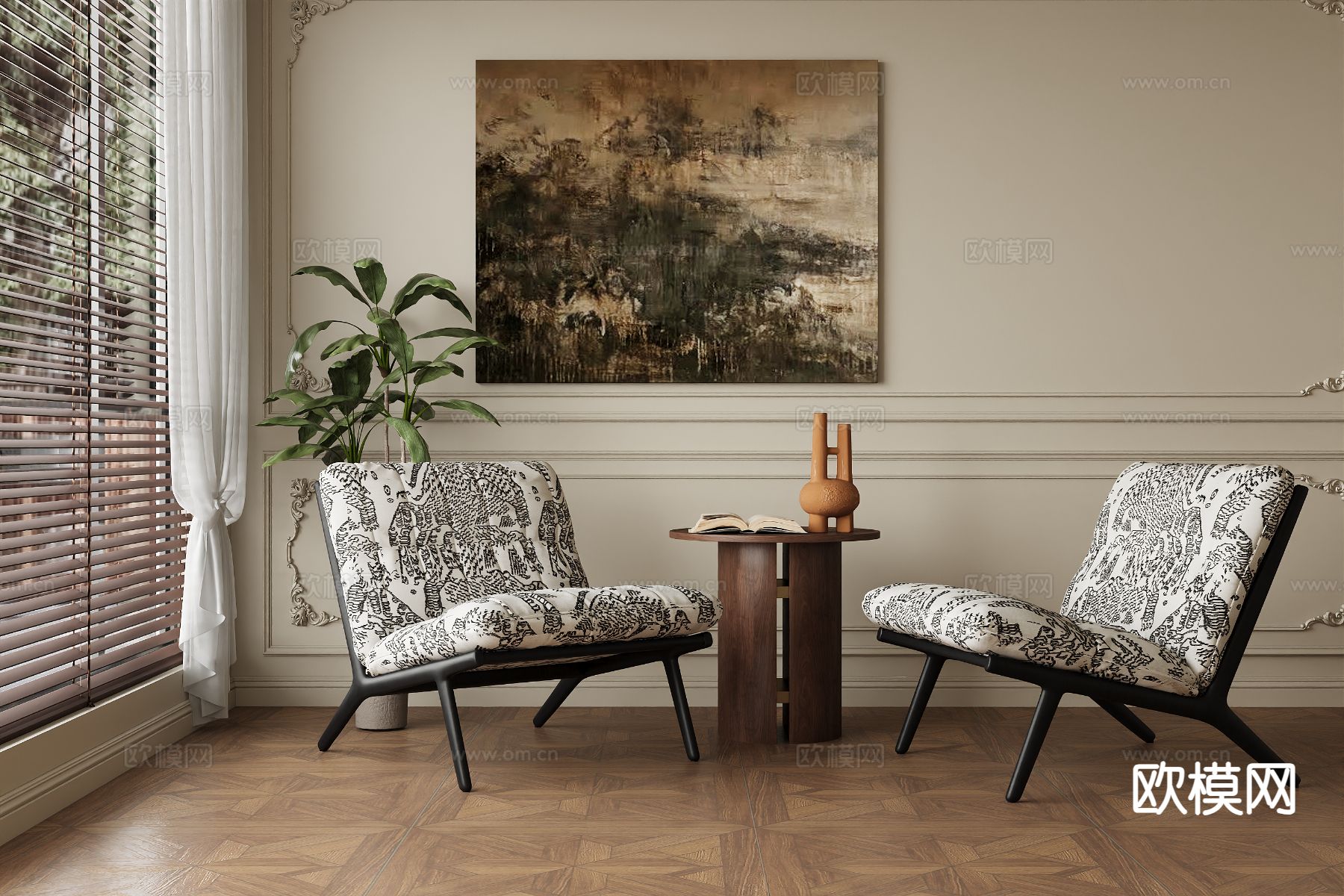 中古风椅子 休闲椅3d模型下载