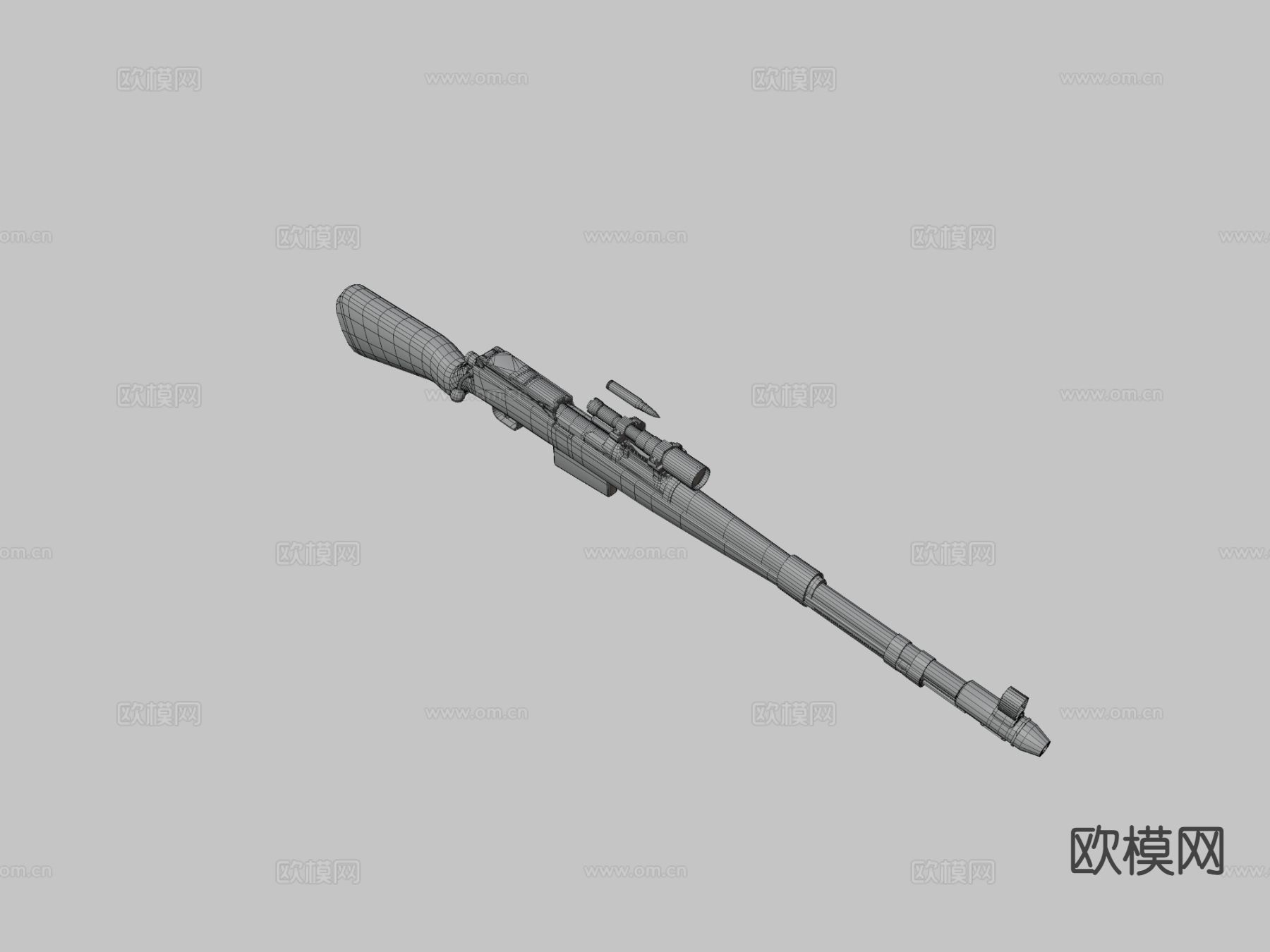 沃尔特狙击枪su模型下载（渲染图1）