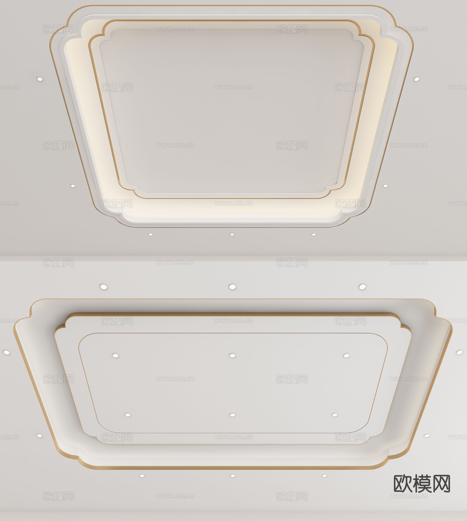 新中式天花 吊顶3d模型