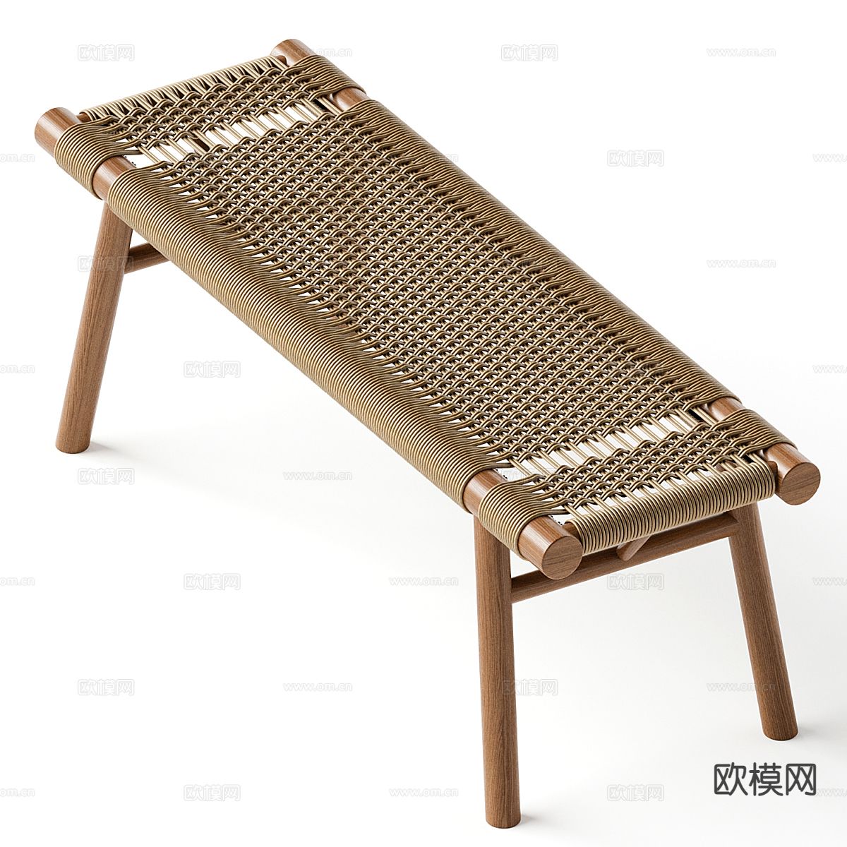 Cassina 侘寂风床尾凳 换鞋凳 矮凳su模型