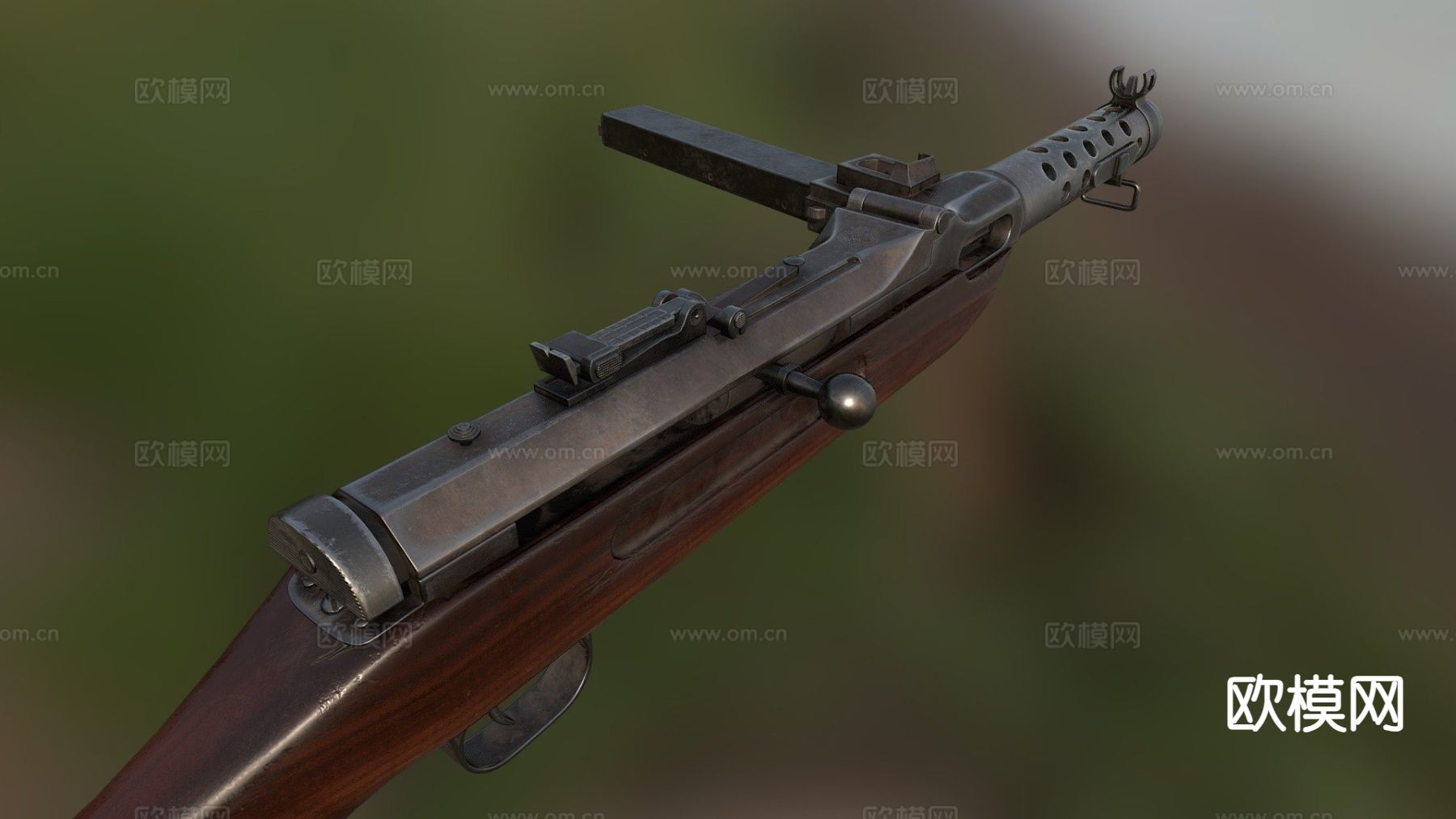 MP34步枪su模型下载（渲染图2）