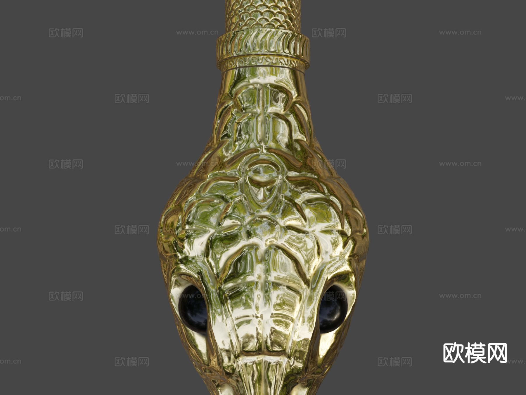 蛇头装饰su模型下载（渲染图7）