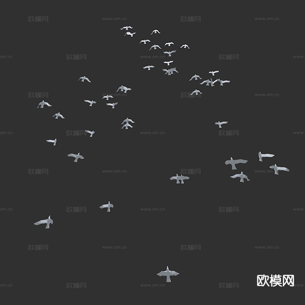 飞鸟艺术吊装墙饰 挂饰免费3d模型