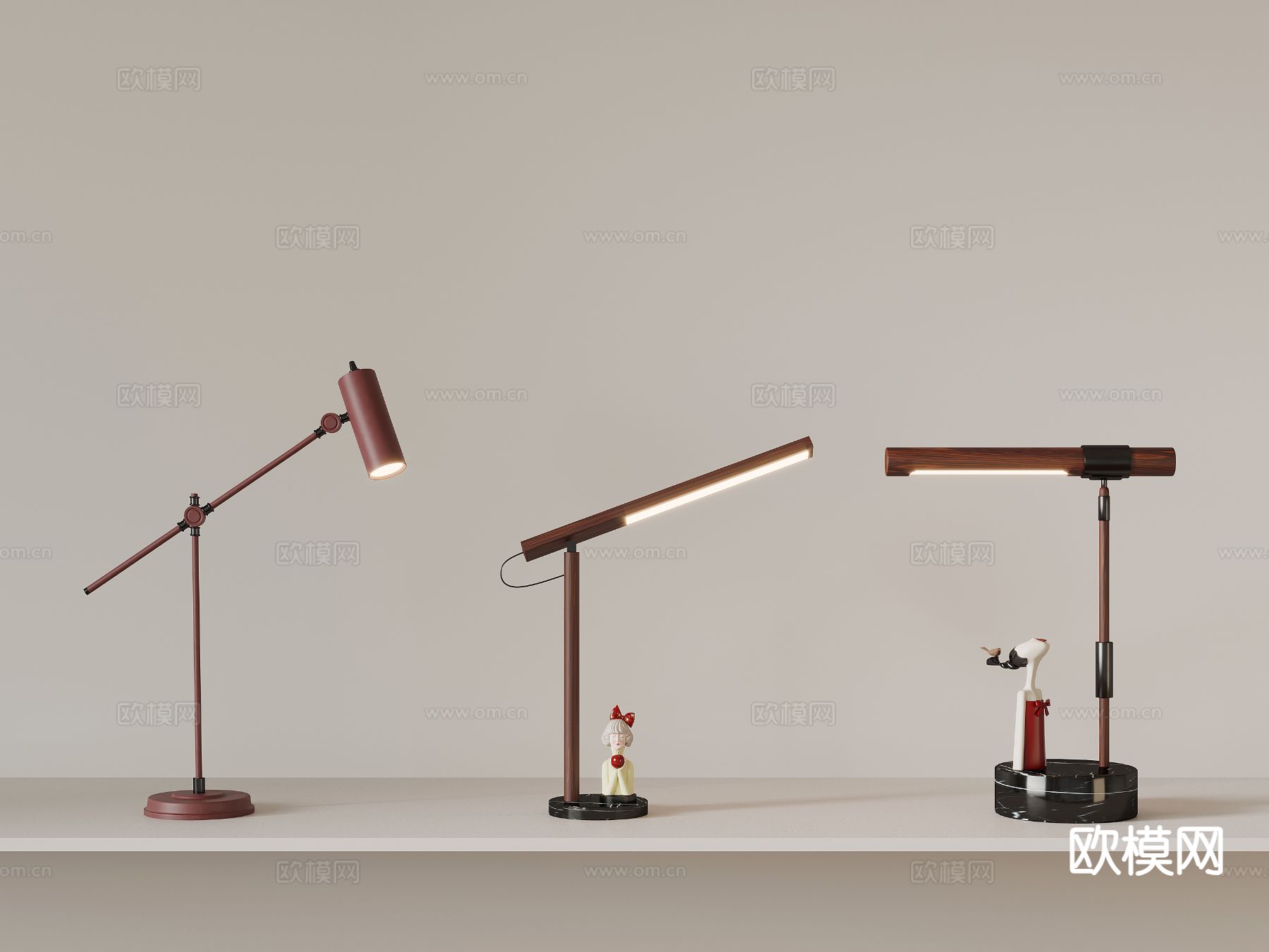 现代台灯su模型下载（渲染图2）