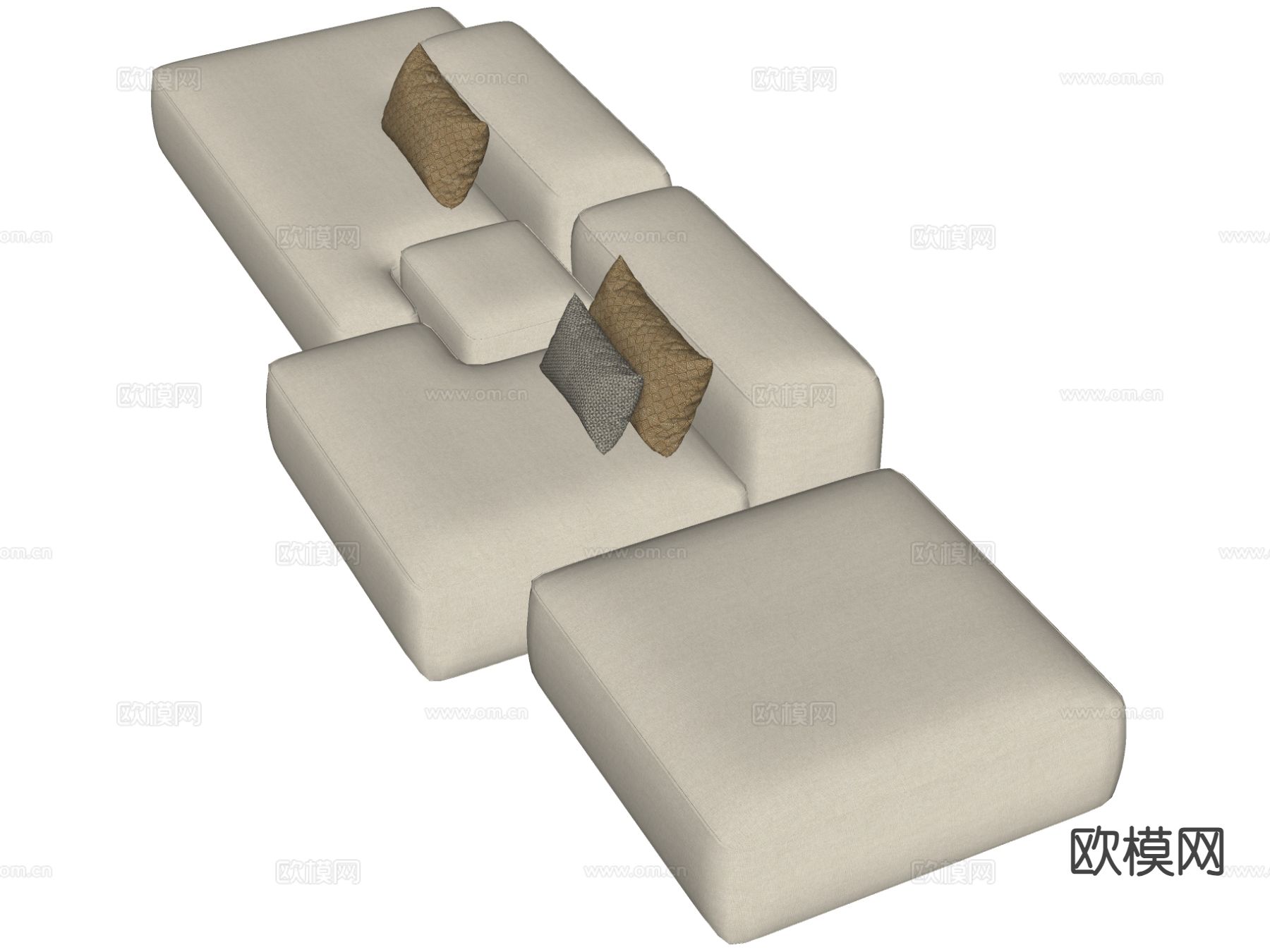Lema 现代多人沙发 模块沙发su模型
