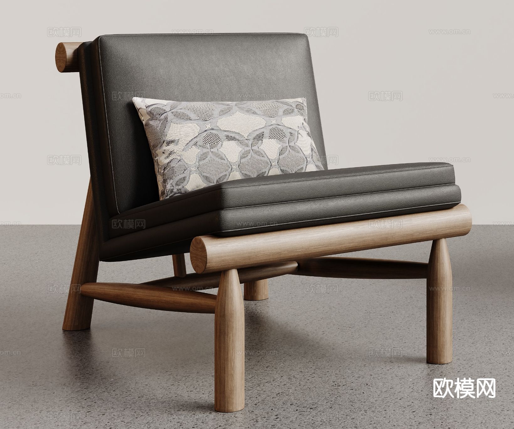 侘寂椅子 休闲椅3d模型下载（渲染图1）