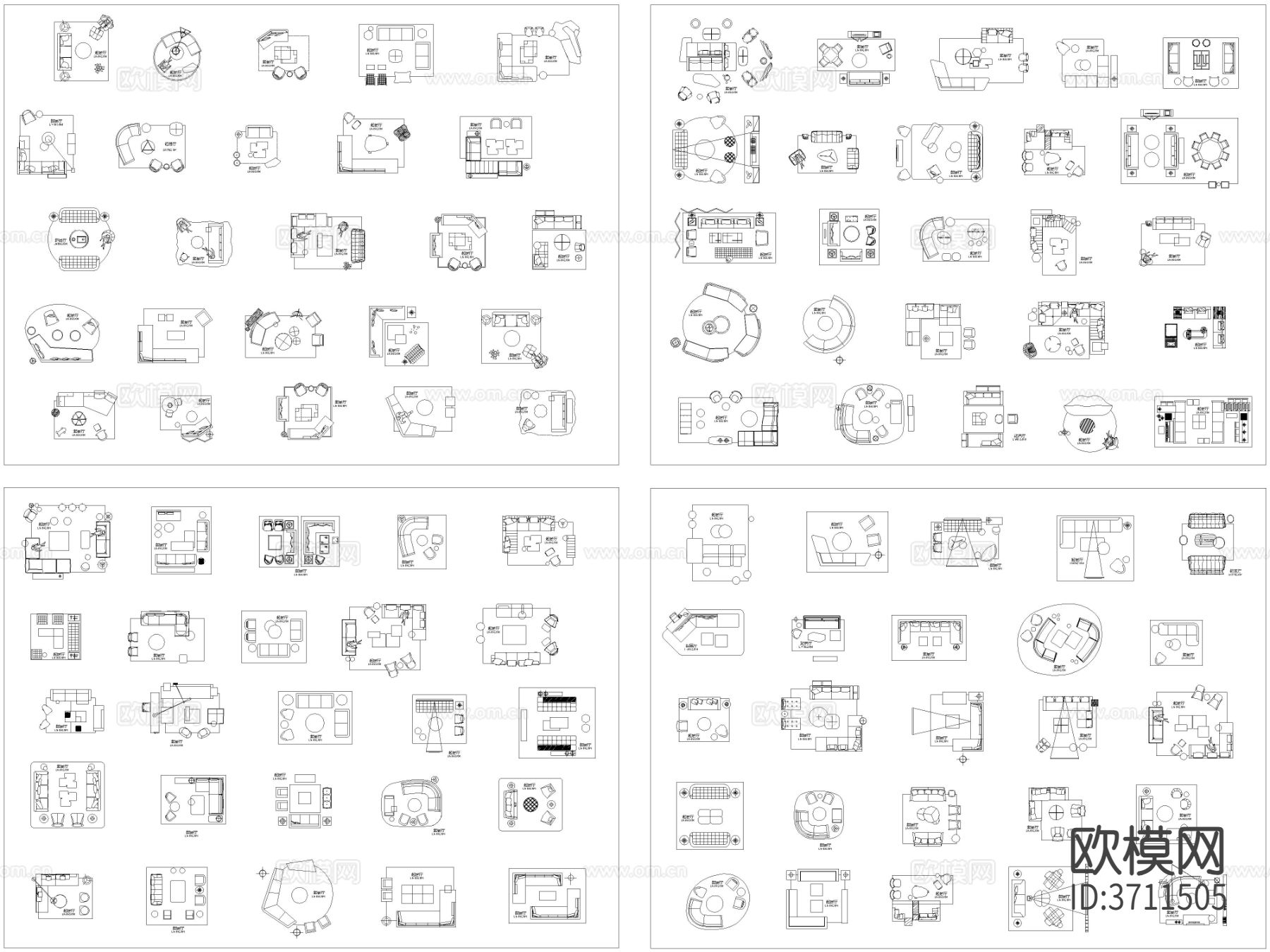 网红家装室内家具CAD图库