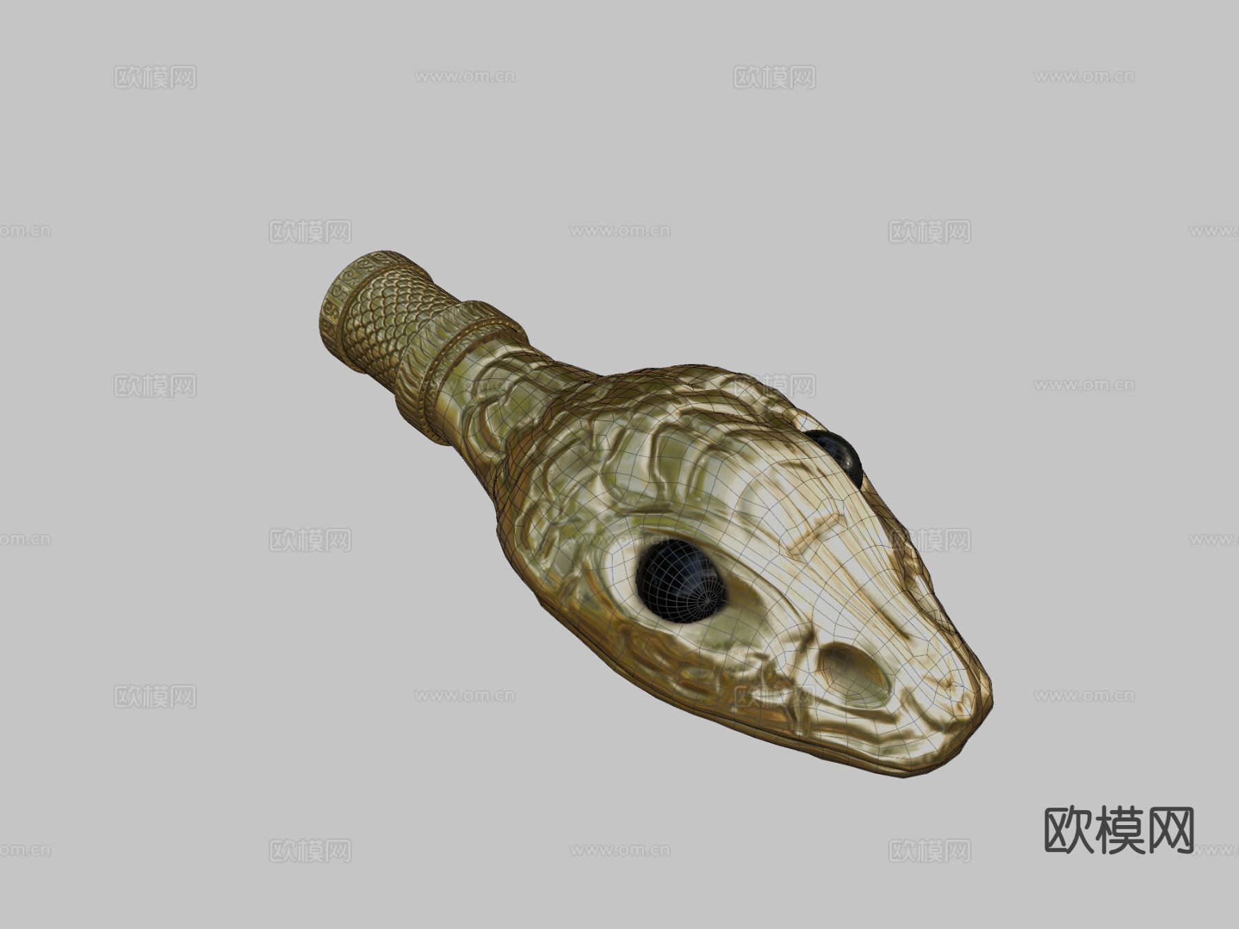 蛇头装饰su模型下载（渲染图1）