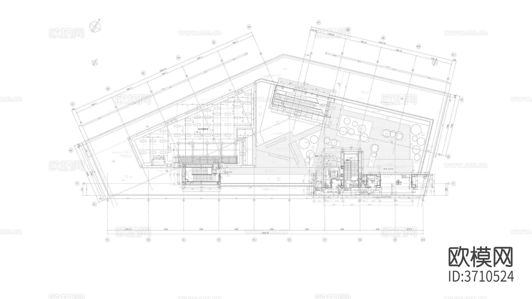 建筑写字楼 高层建筑 办公楼 酒店cad施工图