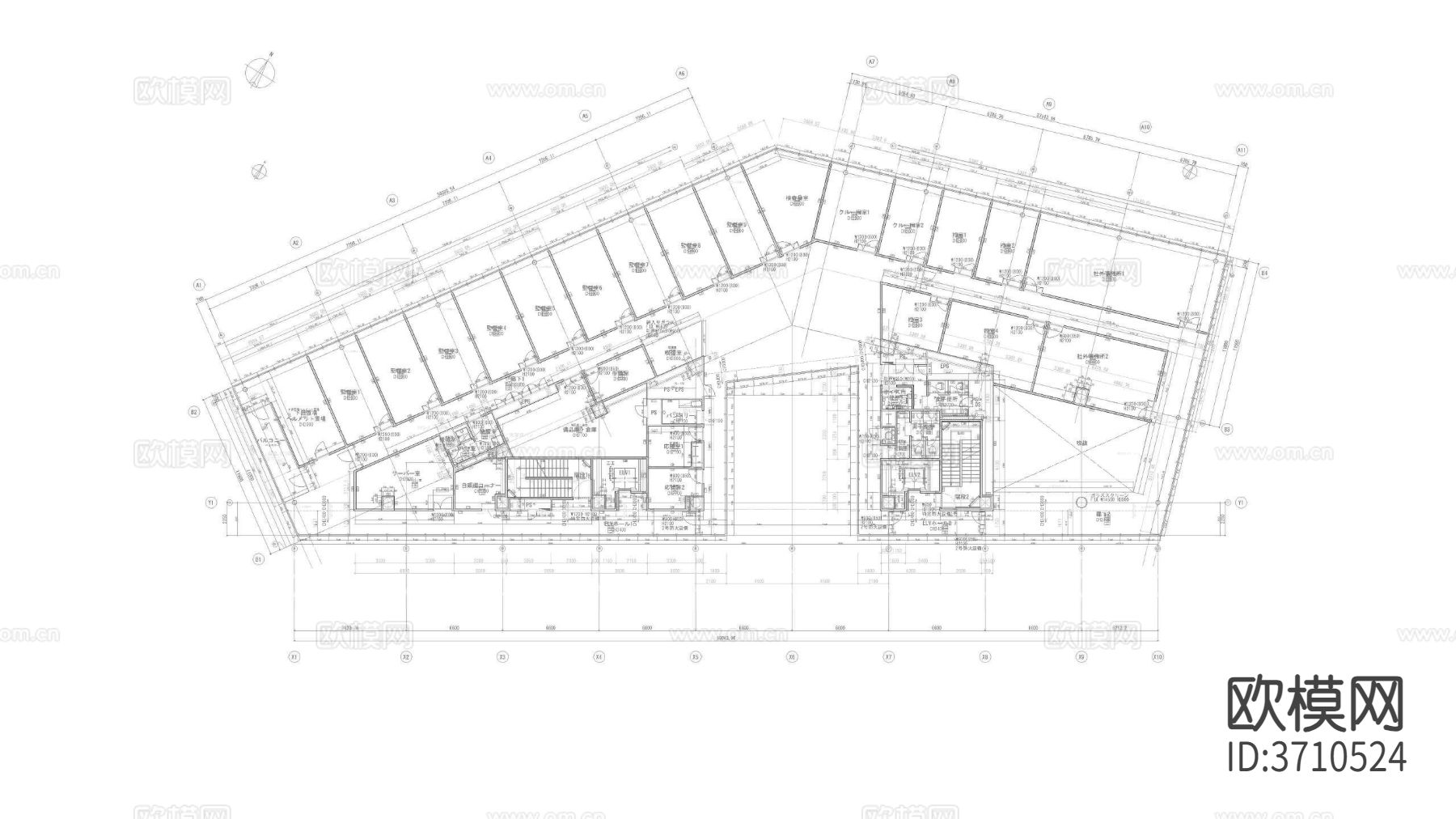 建筑写字楼 高层建筑 办公楼 酒店cad施工图