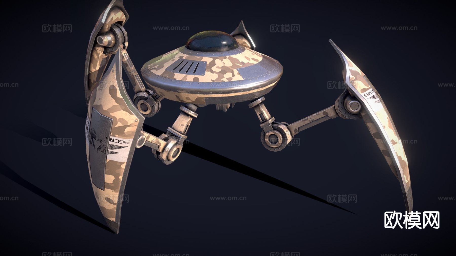 反坦克地雷机器人su模型下载（渲染图2）