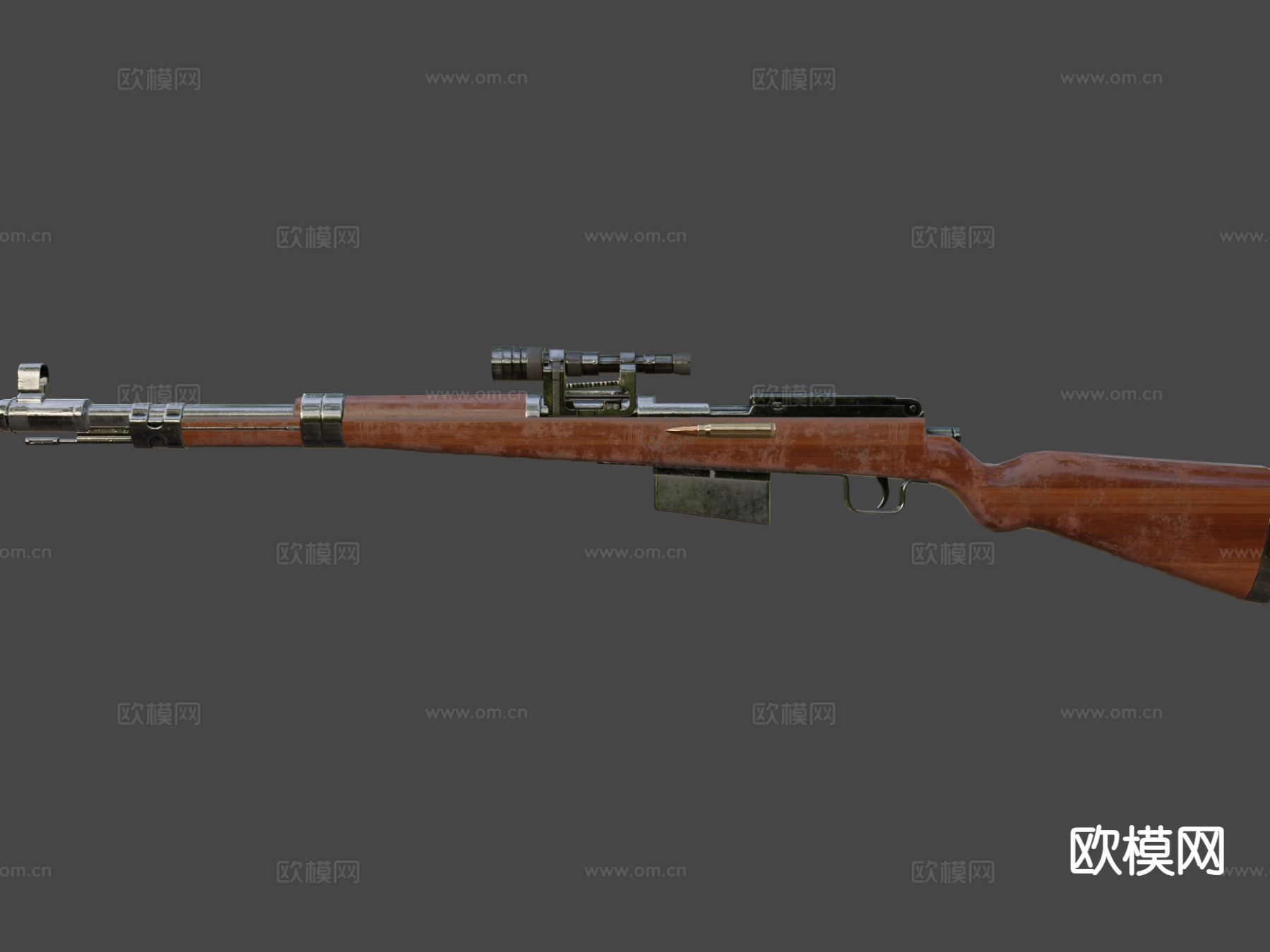 沃尔特狙击枪su模型下载（渲染图4）
