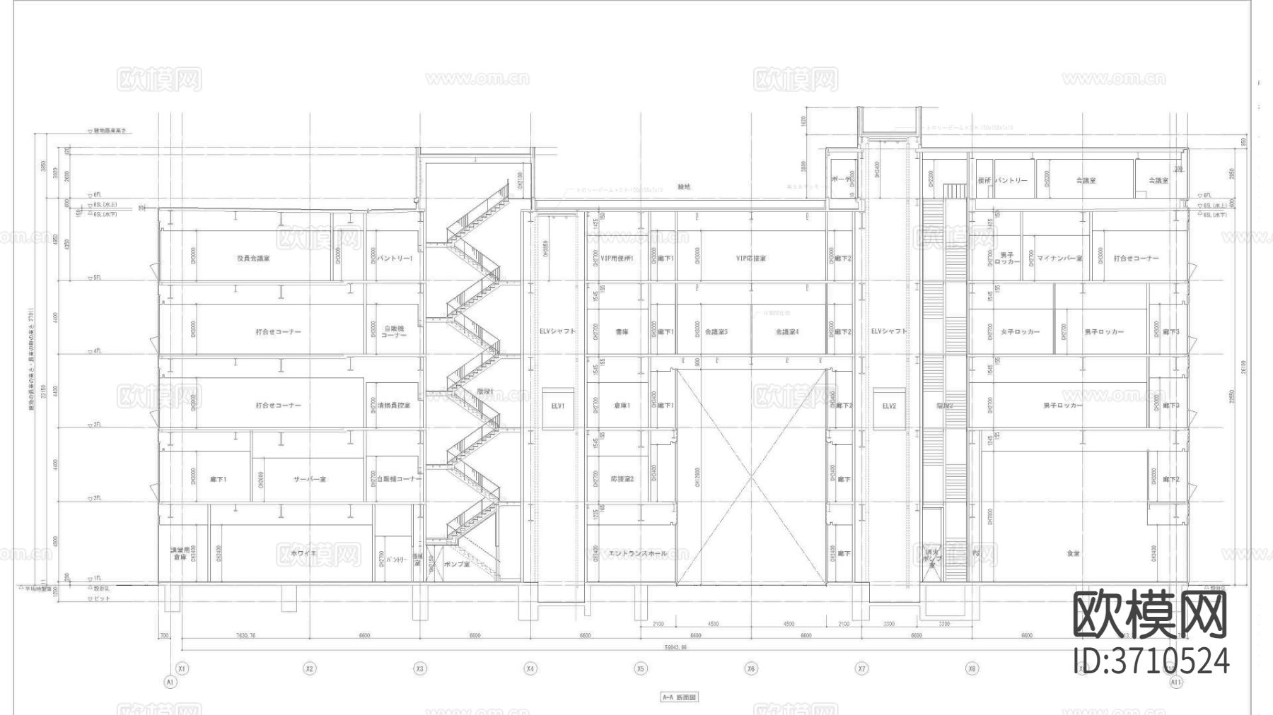 建筑写字楼 高层建筑 办公楼 酒店cad施工图