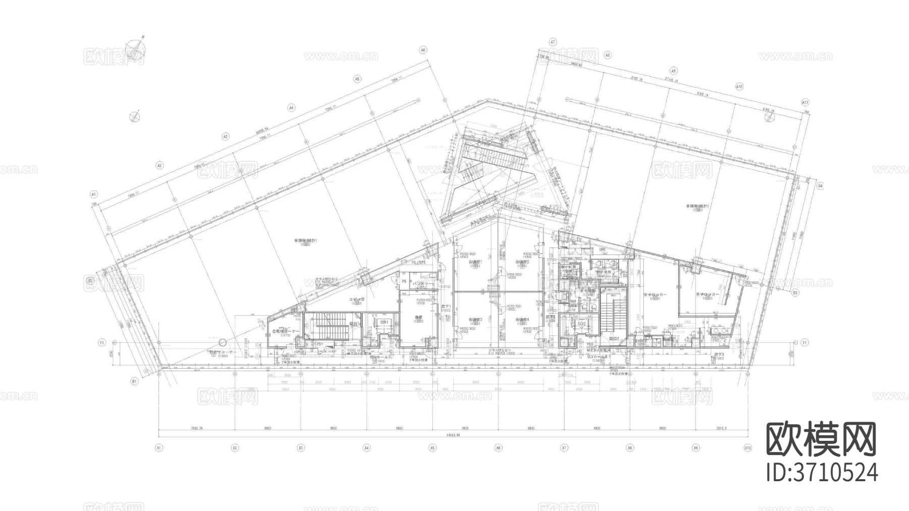 建筑写字楼 高层建筑 办公楼 酒店cad施工图