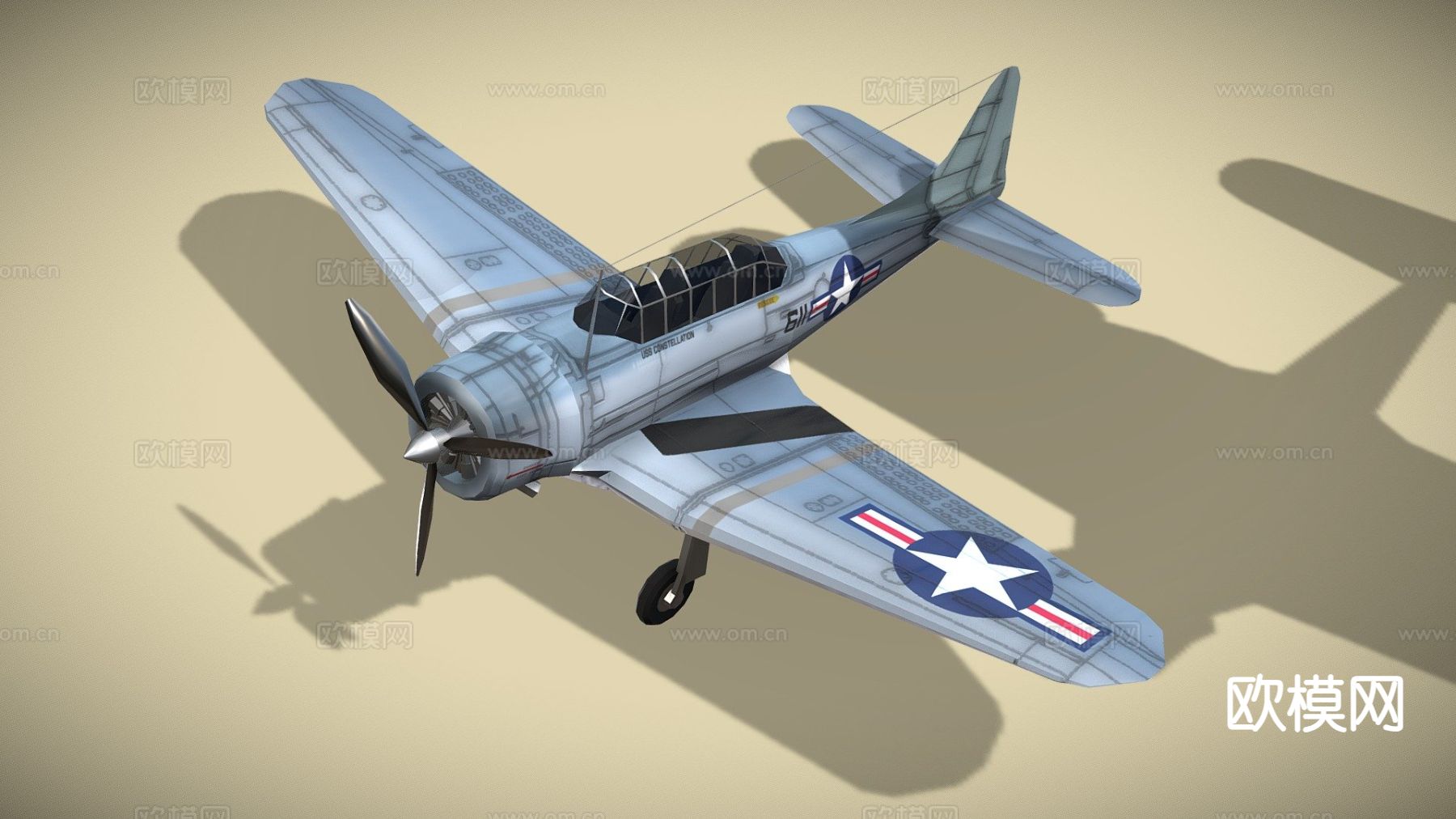 无畏战斗机su模型下载（渲染图2）