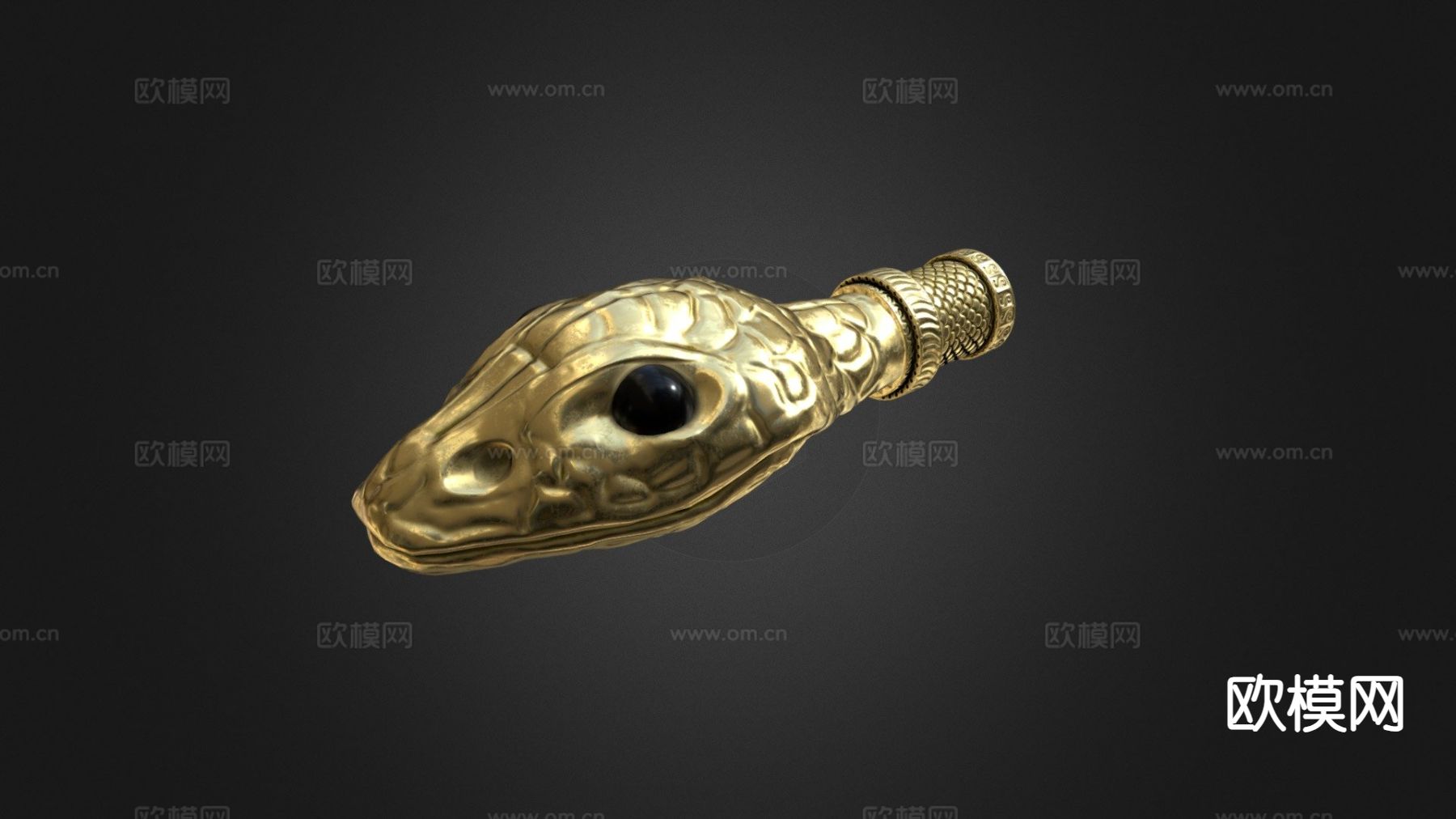 蛇头装饰su模型下载（渲染图2）