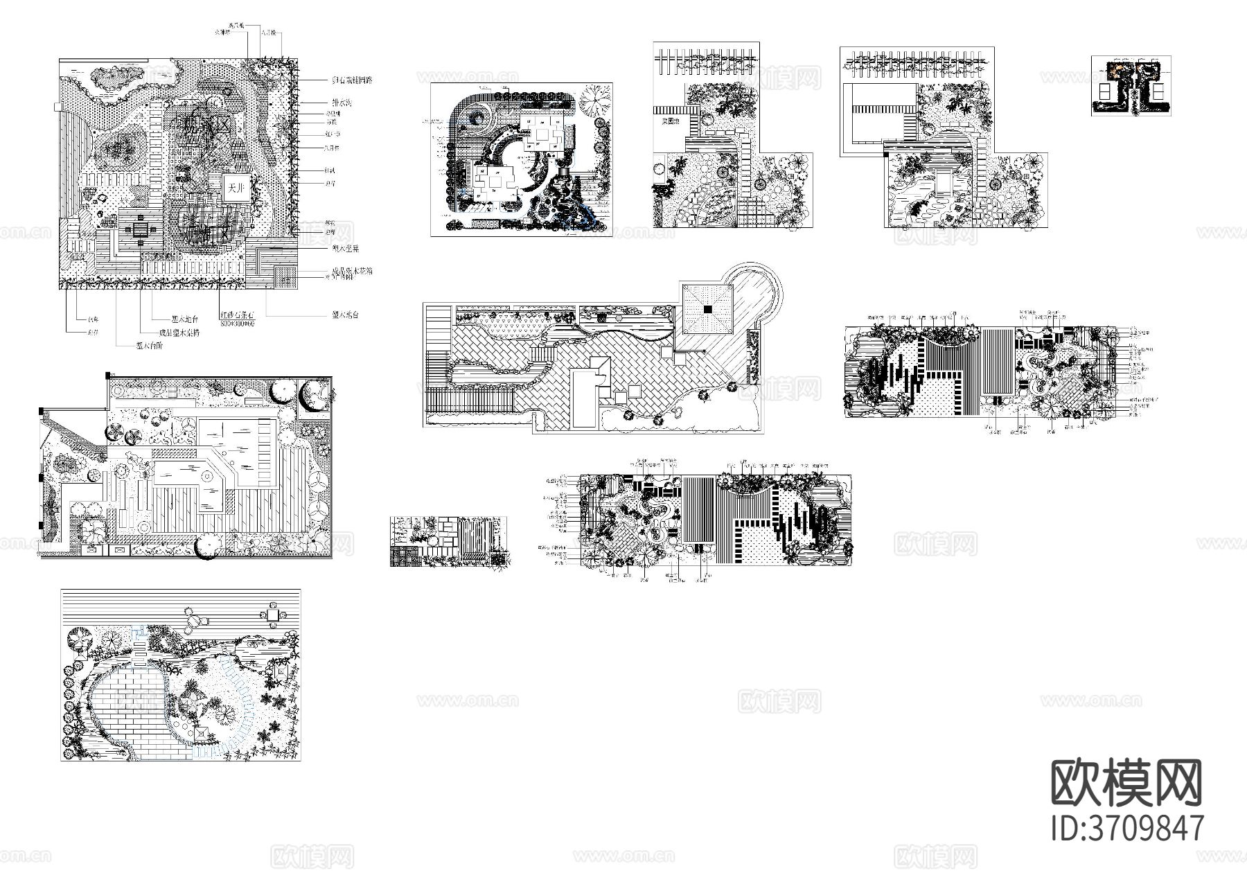 屋顶花园图集cad施工图