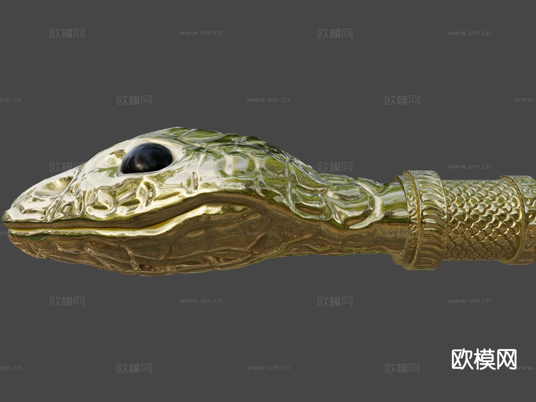 蛇头装饰su模型下载（渲染图6）