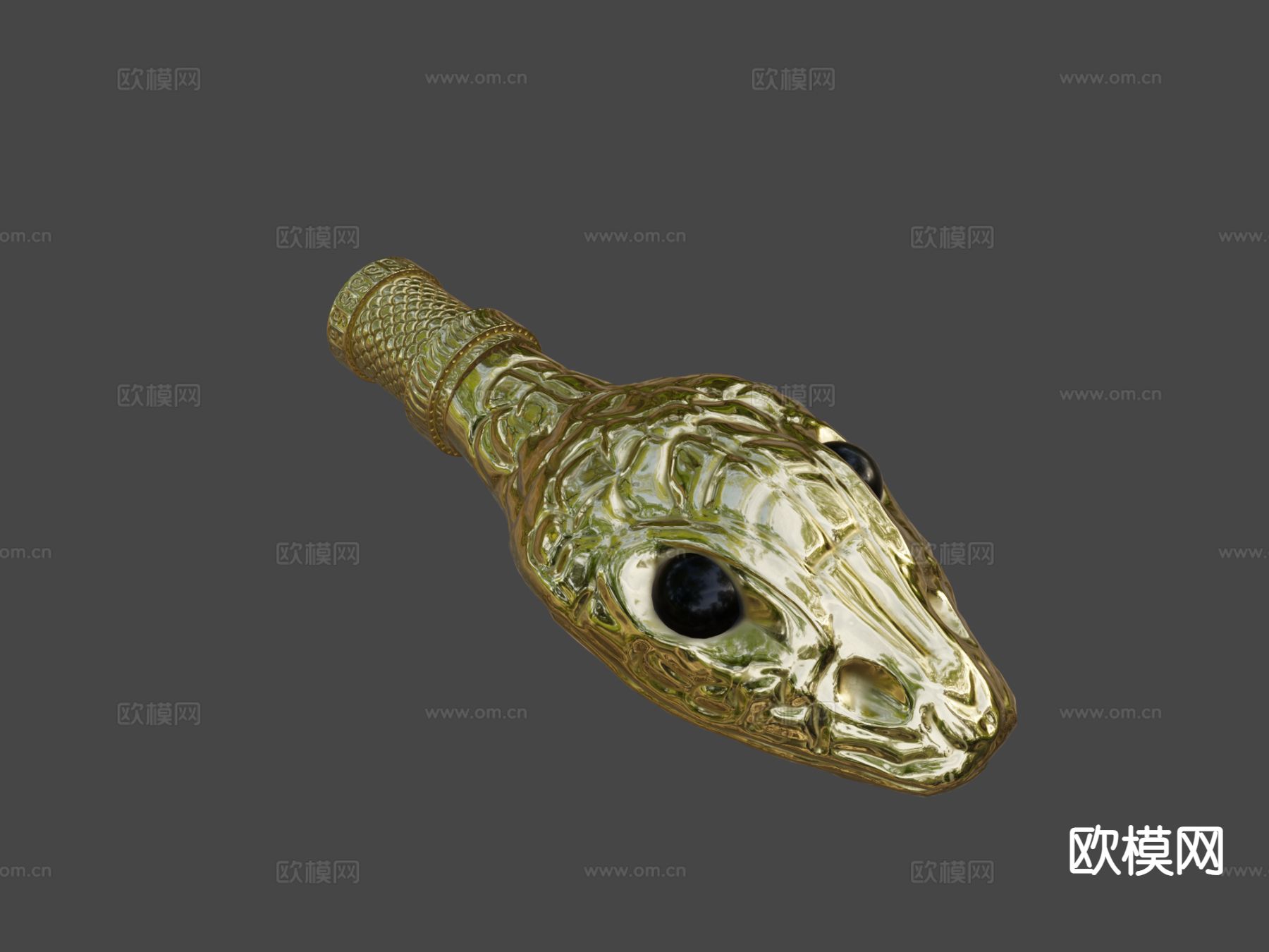 蛇头装饰su模型下载（渲染图4）