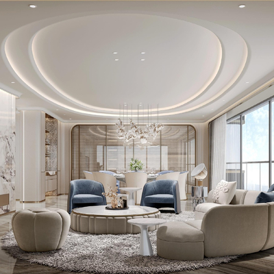 梁志天 | 南京河西豪宅 大平层客餐厅