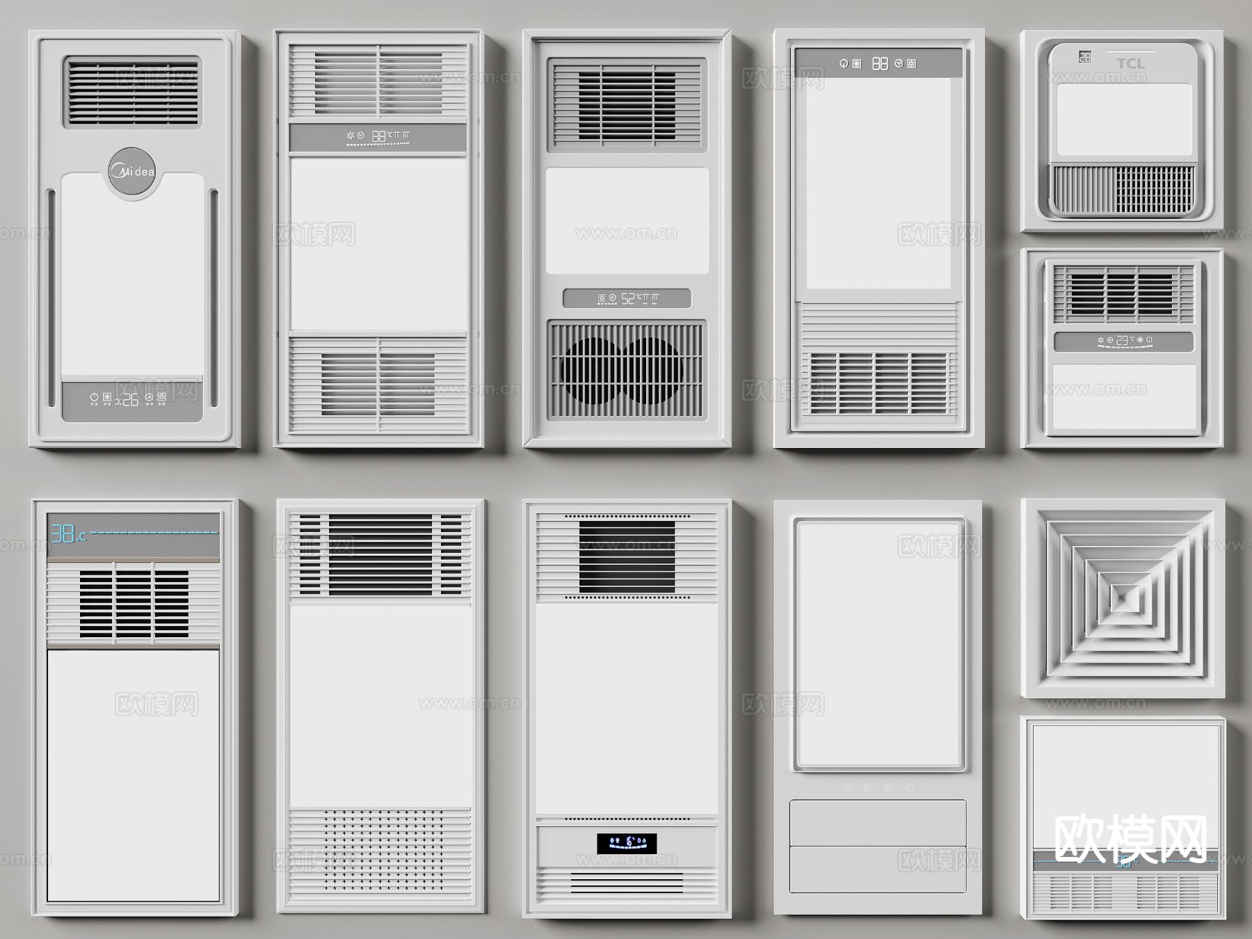 现代风暖 浴霸 出风机3d模型
