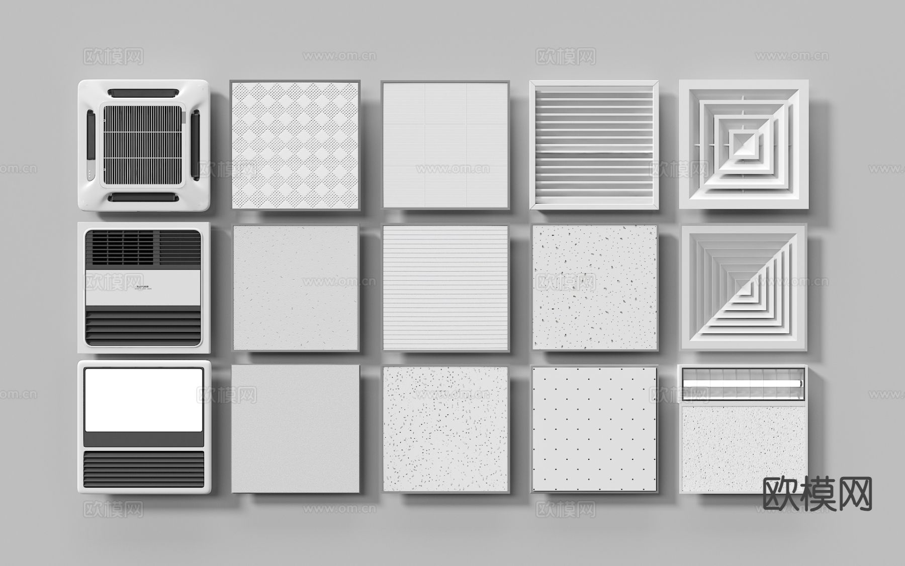 现代铝扣板吊顶 排风口 空调出风口 集成吊顶3d模型
