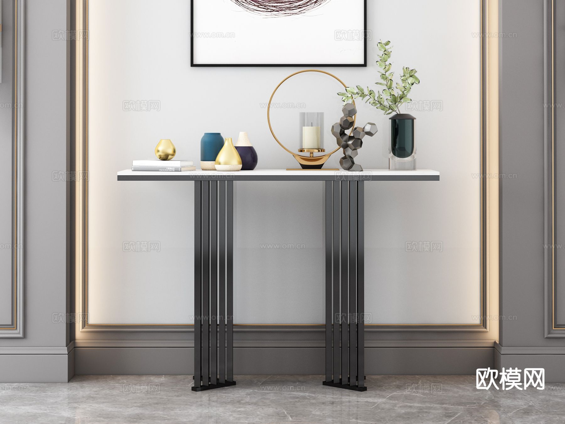 现代端景台 条案3d模型下载