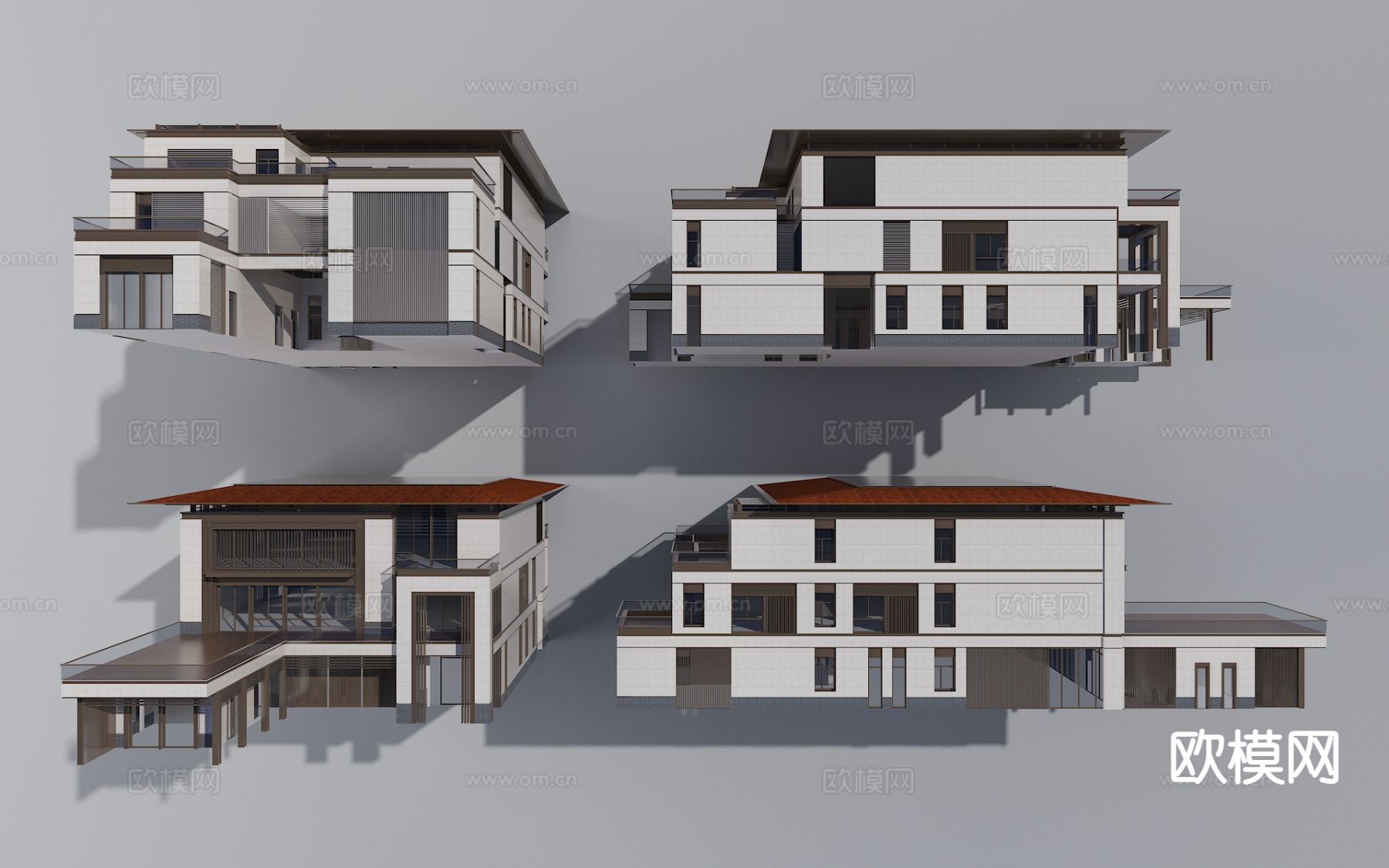 现代独栋别墅外观3d模型