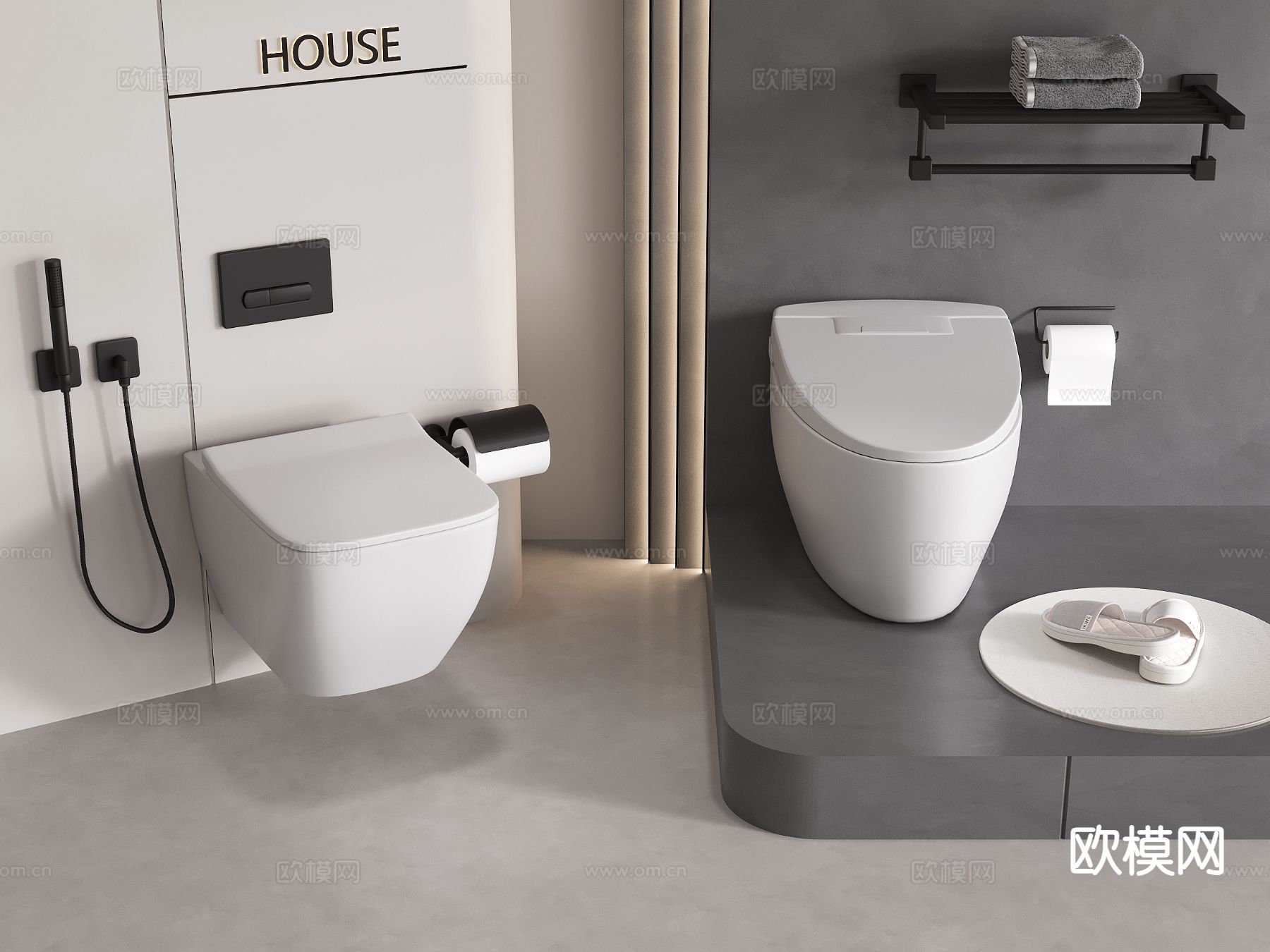 马桶 坐便器 智能马桶3d模型下载