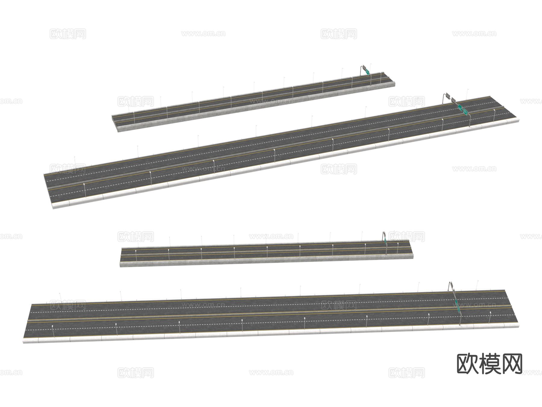 公路 路面 道路3d模型