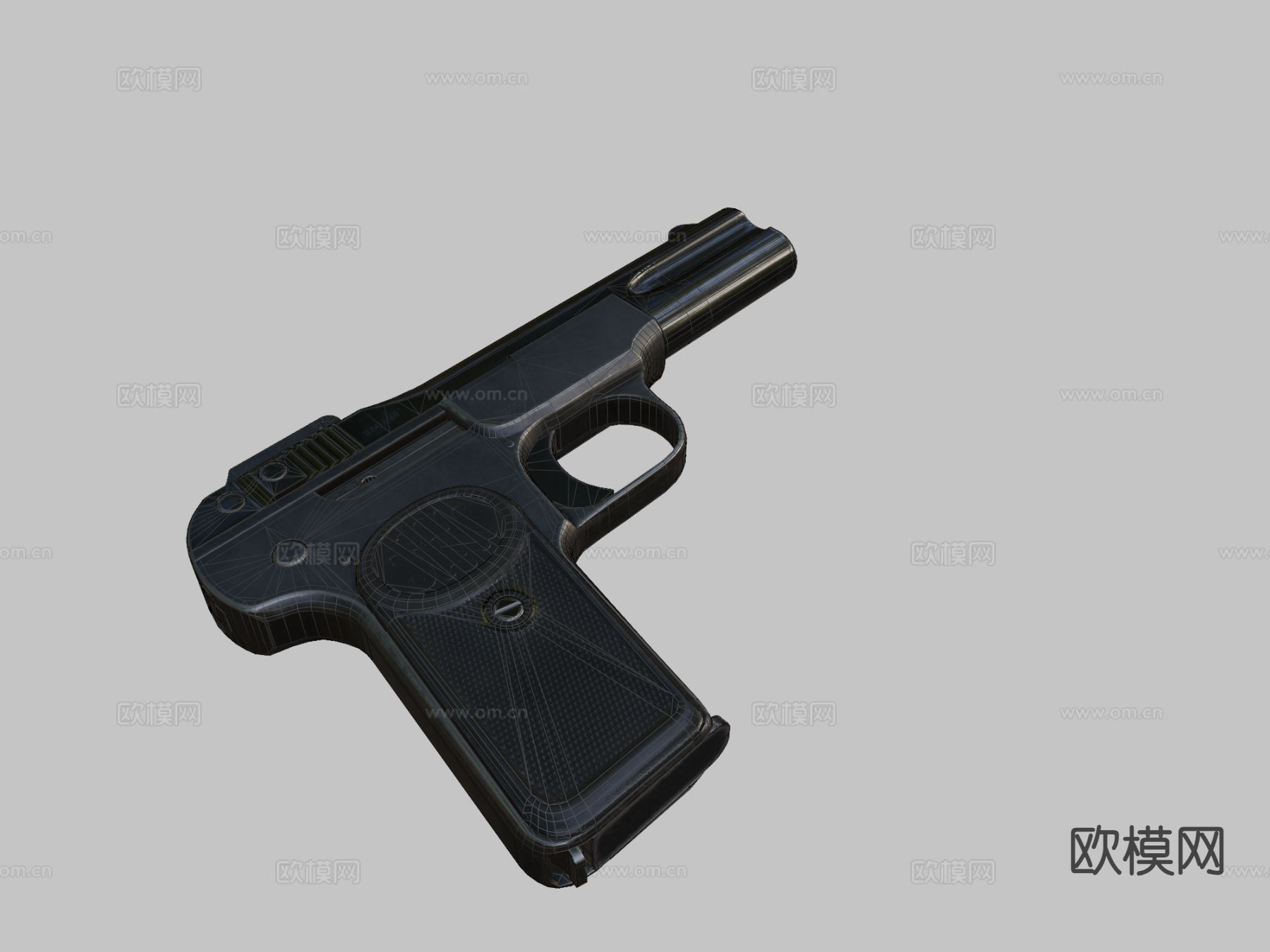 微型手枪su模型下载（渲染图1）