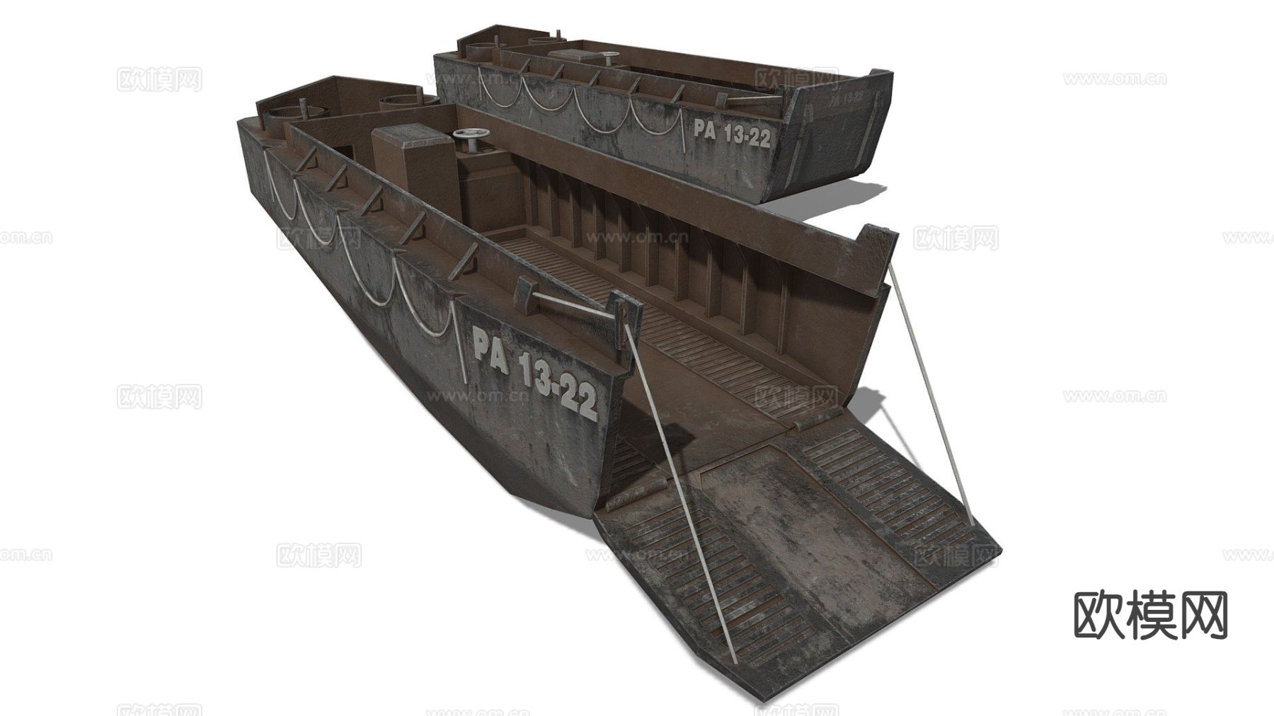 船 货船su模型下载（渲染图2）