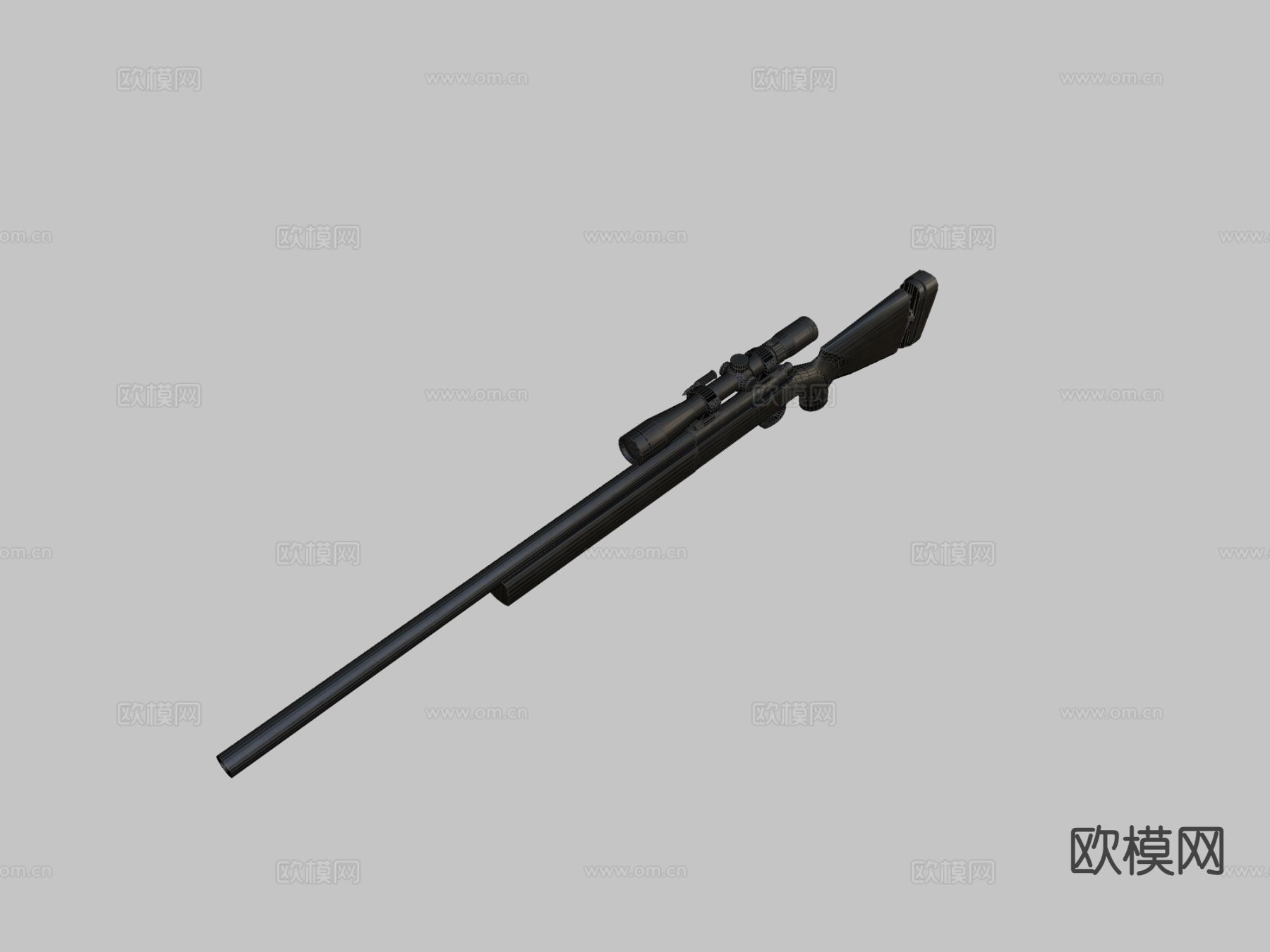 沃尔特狙击枪su模型下载（渲染图2）