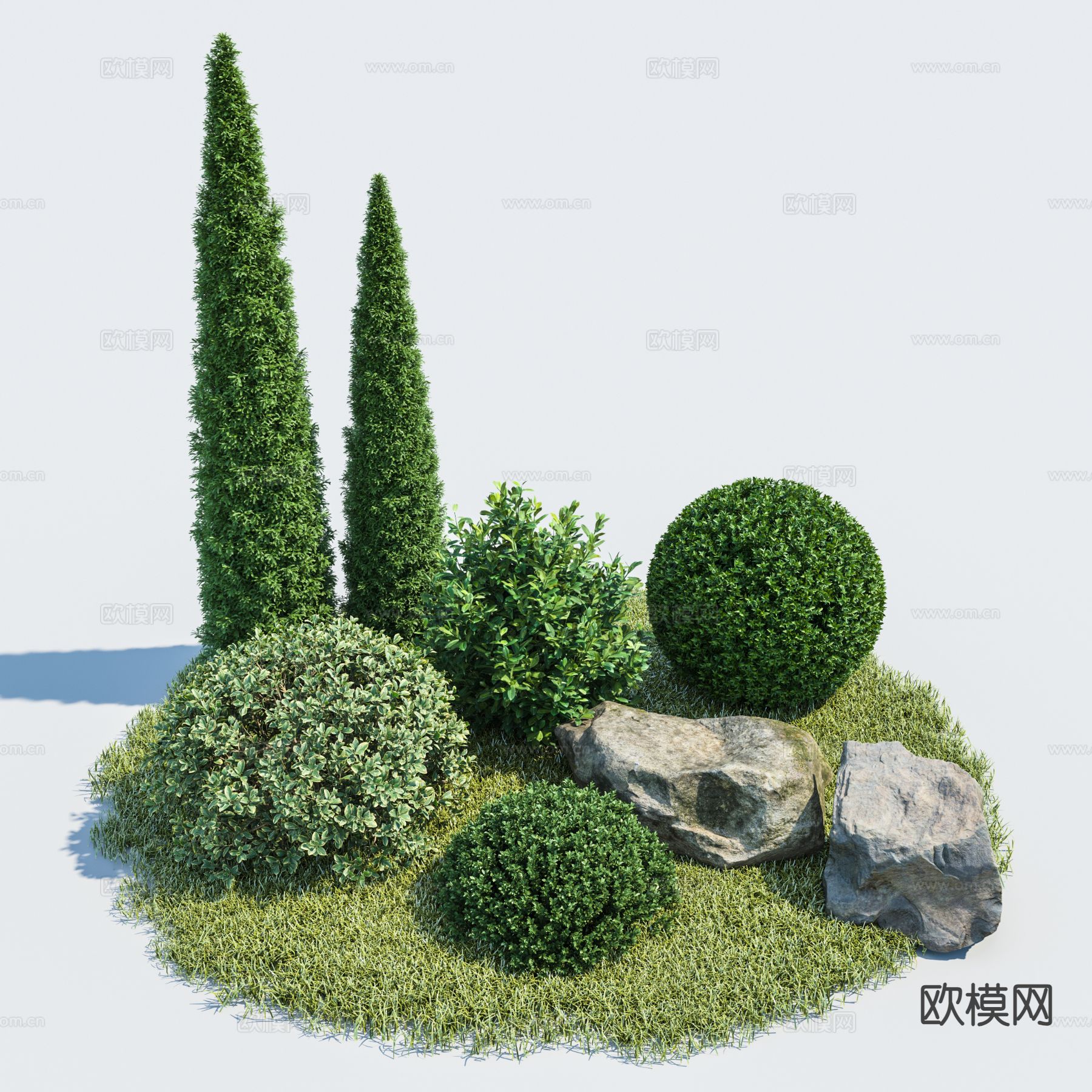 绿植小品 植物堆su模型