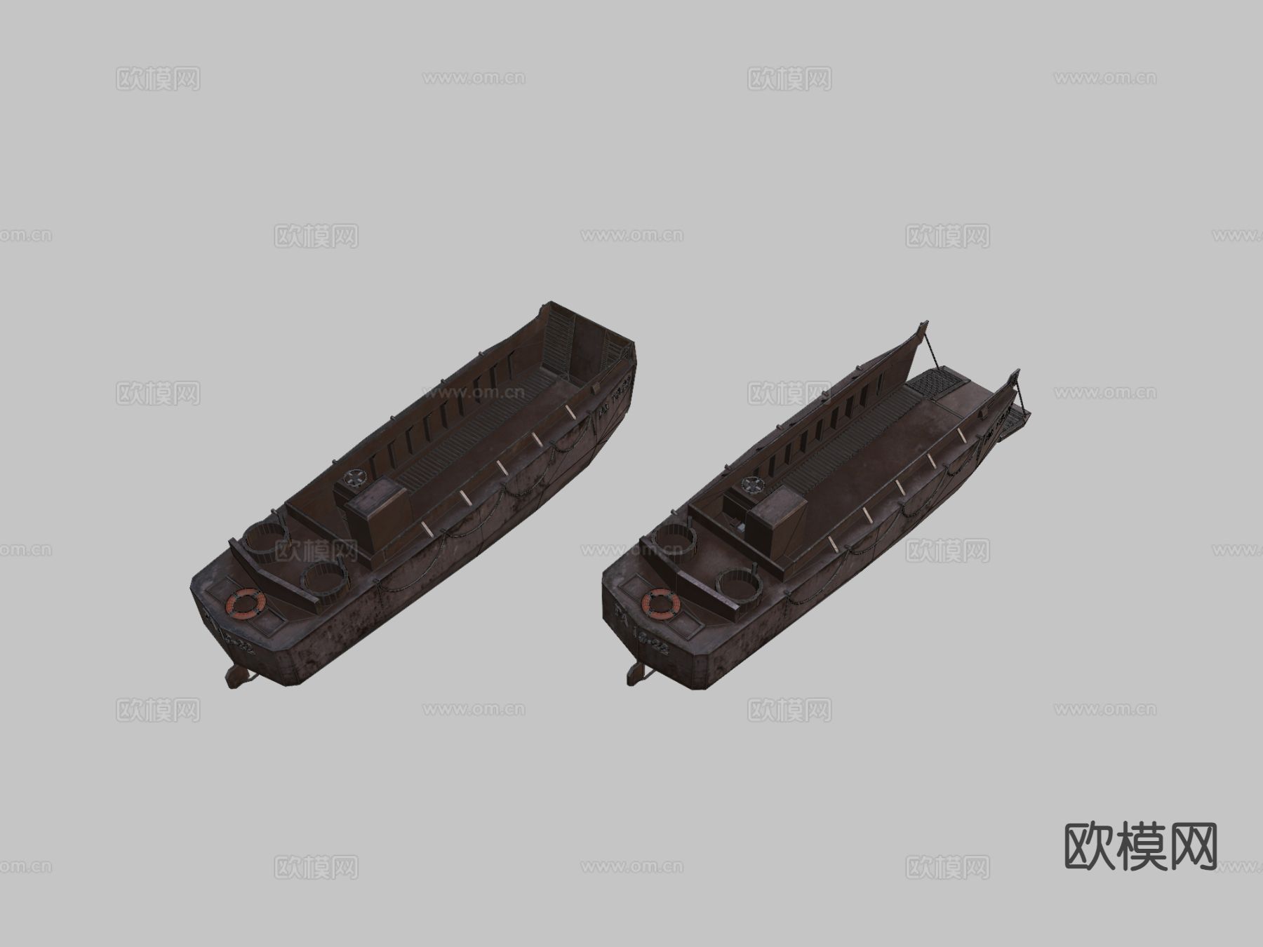 船 货船su模型下载（渲染图1）