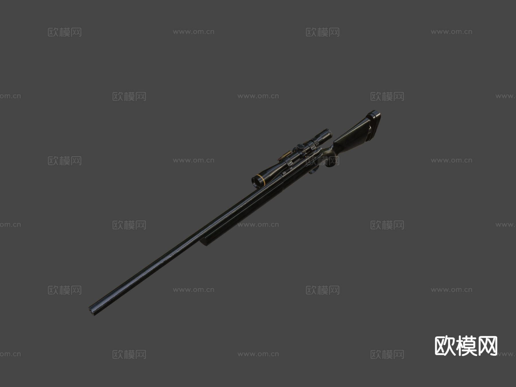 沃尔特狙击枪su模型下载（渲染图1）