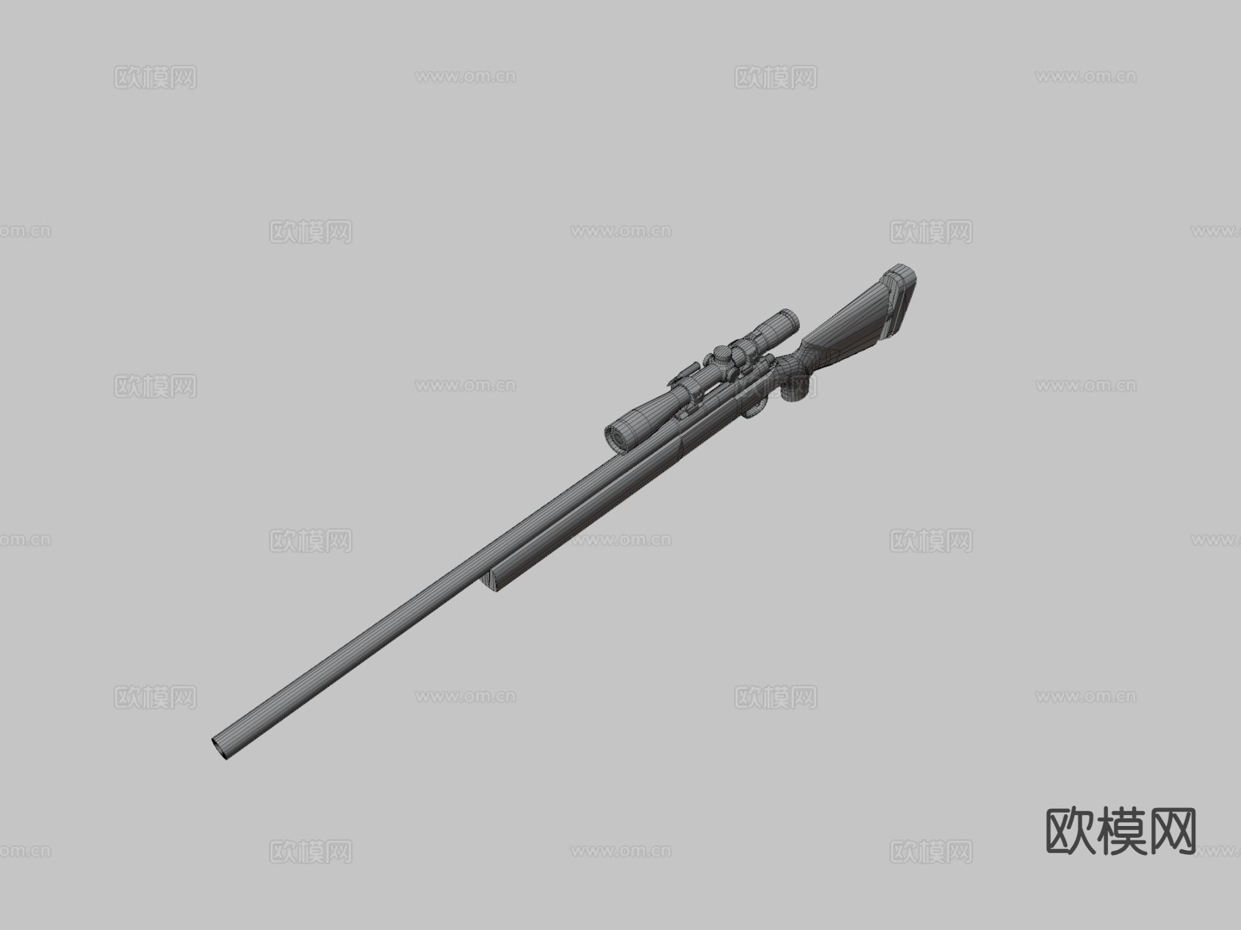 沃尔特狙击枪su模型下载（渲染图3）