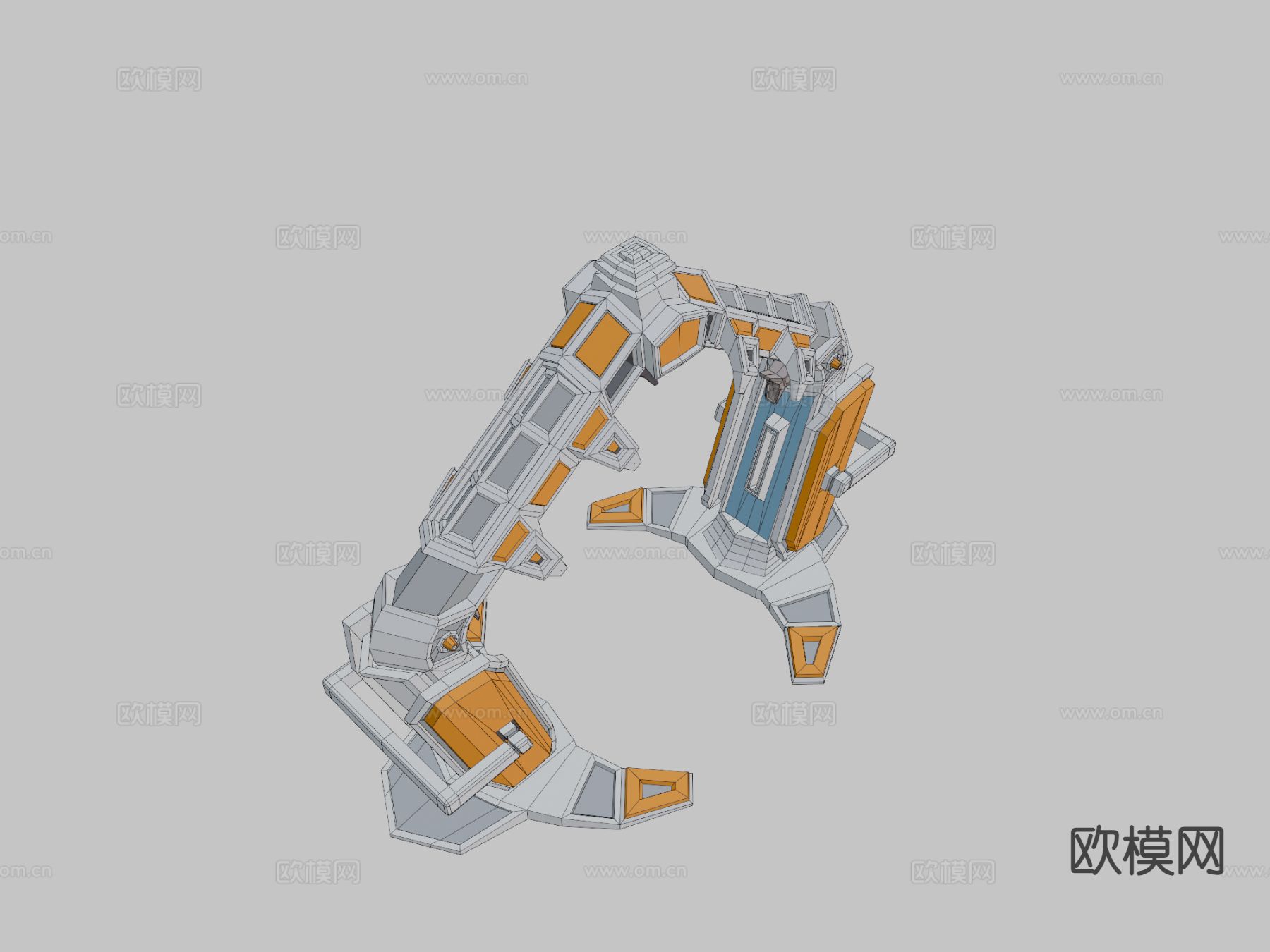 SciFiRTS结构 传送门su模型下载（渲染图1）